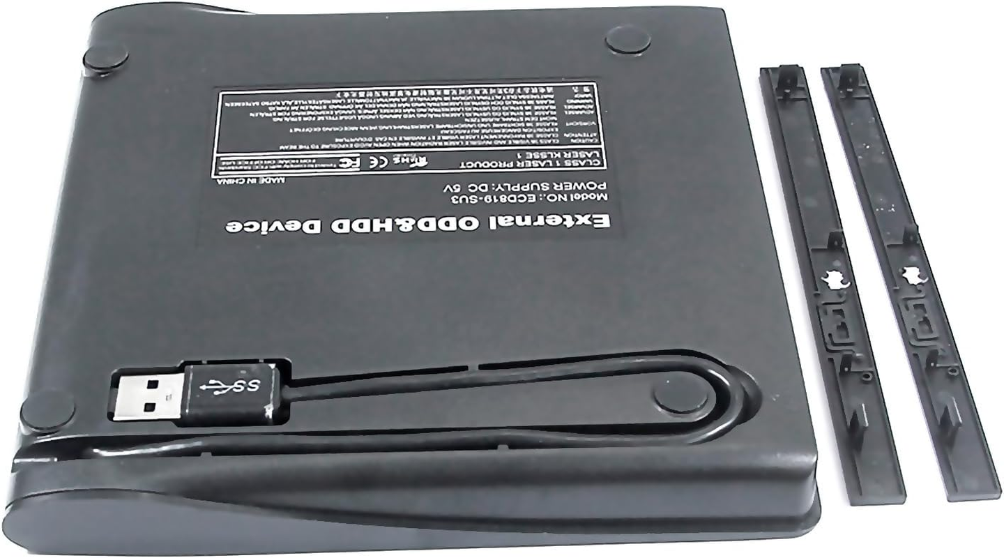 Ultra Thin USB 3.0 External DVD CD Blu-Ray Player/Burner Housing Case Enclosure Kit, for Laptops Notebook PC Computer Internal 9.5 9.0 Mm Slim SATA Optical Drive Portable ODD Caddy Black image number 1