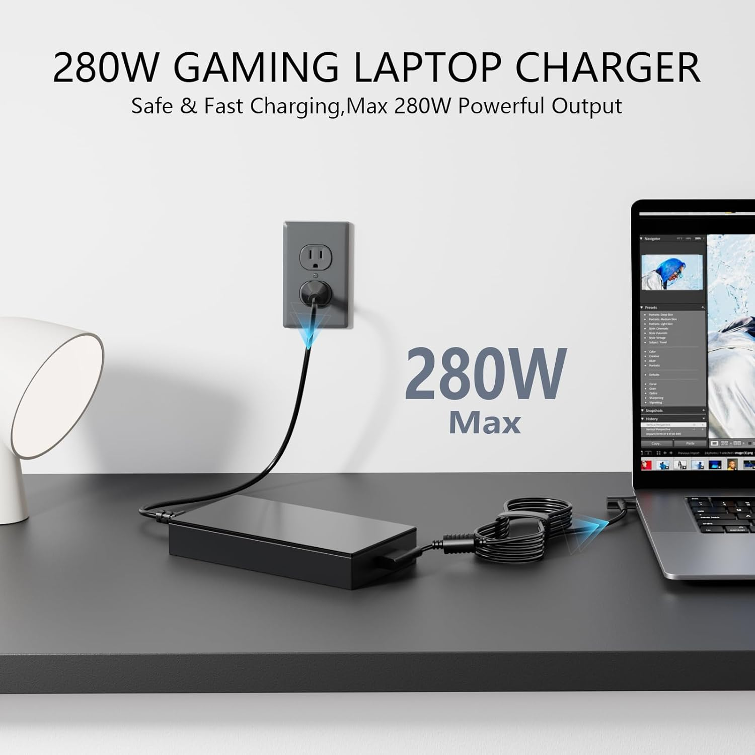 280W Laptop Charger Compatible with Asus Strix G18 G17 G16 G15 G814 G614 G713 G513 ROG Strix Scar 17 15 SE G733 G533 TUF Gaming A16 FA607 Zephyrus M16 6.0X3.7Mm