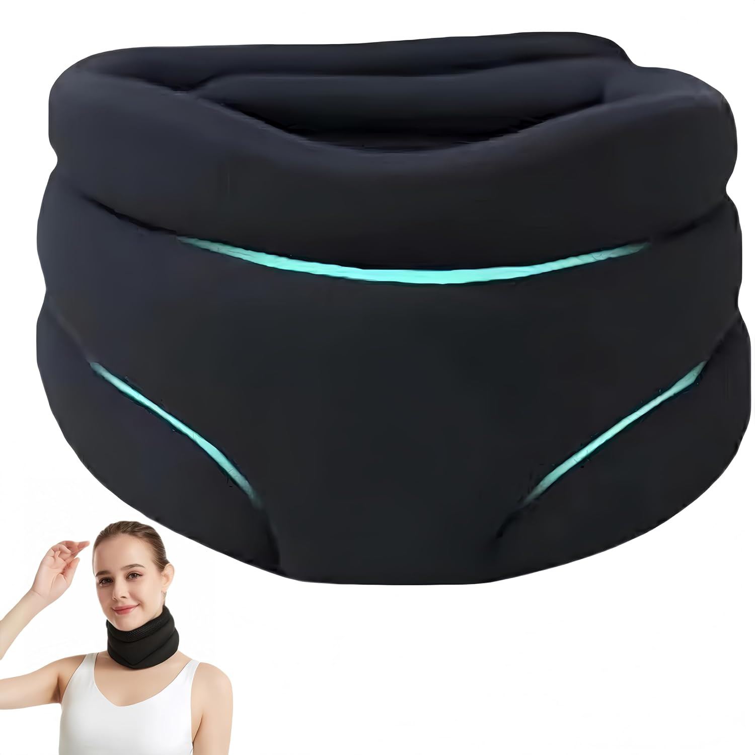 Neck Brace Collars Stretcher Adjustable Neck Support for Snoring Cervical Neck Travel Pillow Sleep Aid image number 4
