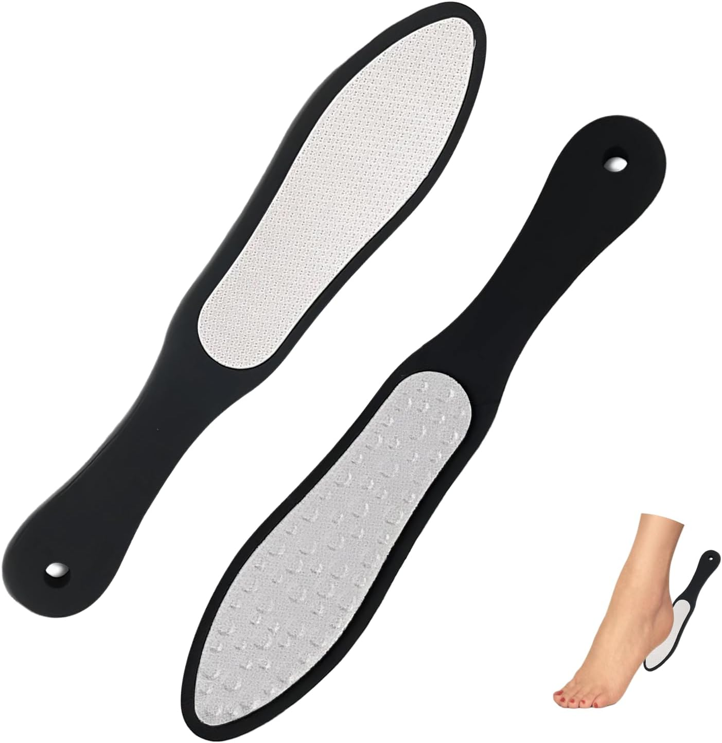 Foot File Callus Remover, Double-Sided Stainless Steel Heel Scraper and Glass Foot File for Dead Skin, Corn, Cracked Heels, and Foot Scrubber, Effective Callus Remover for Feet image number 4