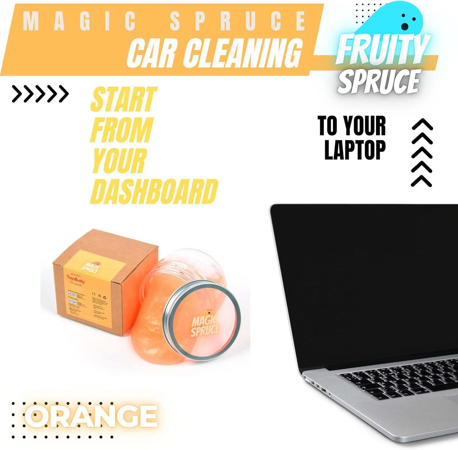 Toysbutty Car Cleaning Gel Kit for Car Interior, High End Peach Scented Cleaning Putty in Classy Jar, Detailing Cleaning Gel Universal Dust Cleaner, for Keyboard Apple Laptop, Car Cleaning Supplies image number 3