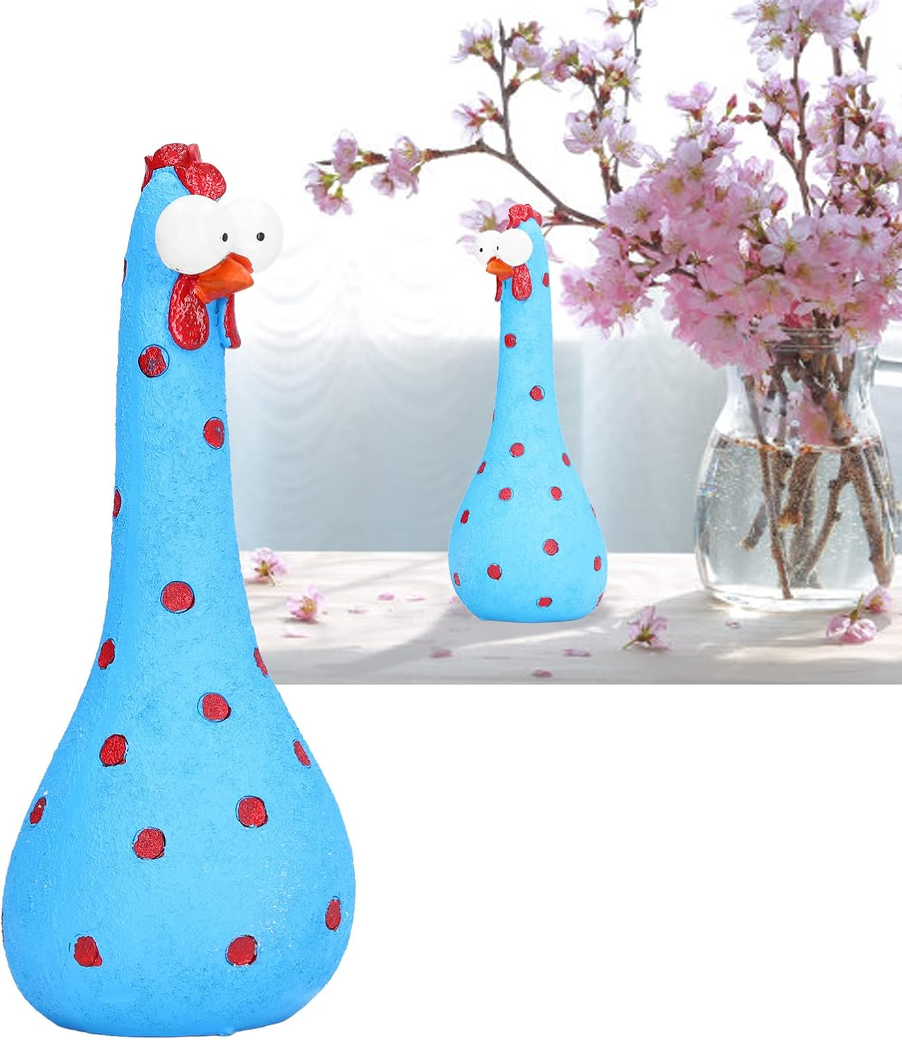 RASTKY Chicken Statue Bright Colors Big Eye Chicken Garden Decoration Resin Animal Statues for Yard Art Decoration, Suitable for Office and Balcony (#3)