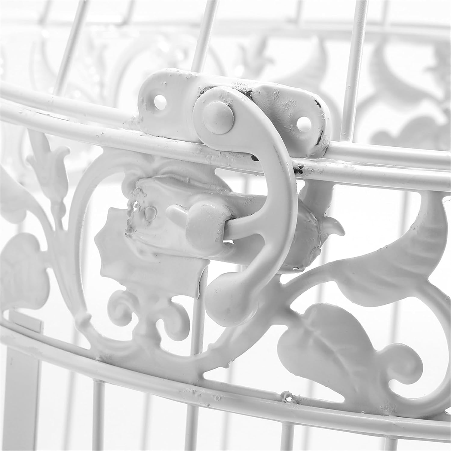 White Iron Decorative Birdcage for Weddings Events Home Decor Hanging with Hook image number 2