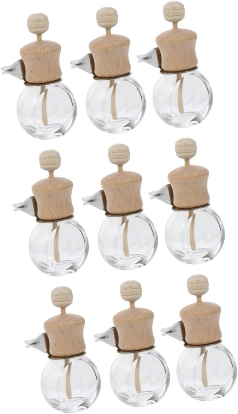 Holibanna 3Sets Car Aroma Diffuser Bottle Air Vent Essential Oil Diffuser Aromatherapy Bottle Diffuser for Car Vent Dressing Tables Room Bookshelf Wooden Lid 3Pcs*3 image number 1