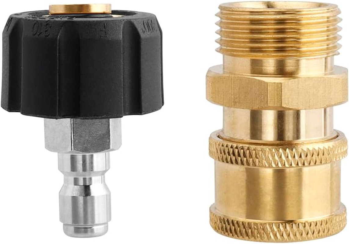 Yakamoz Pressure Washer Quick Connect Fittings, Quick Disconnect Kit, M22 Metric Male Tread Quick Connector, M22 Swivel to 1/4 Inch Quick Connect,4500Psi image number 5