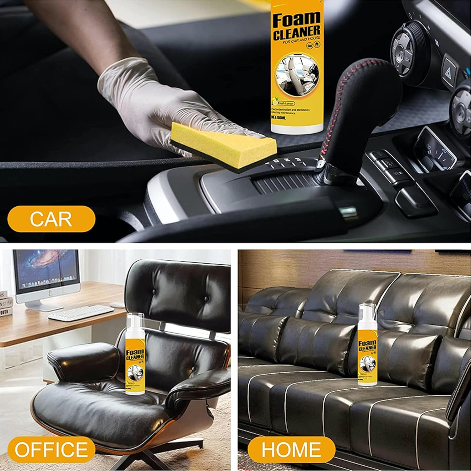 Multi-Purpose Car & House Foam Cleaner, Cleaning Foam Tool for Interior, Available in 30Ml/100Ml/150Ml Sizes (100Ml) image number 4