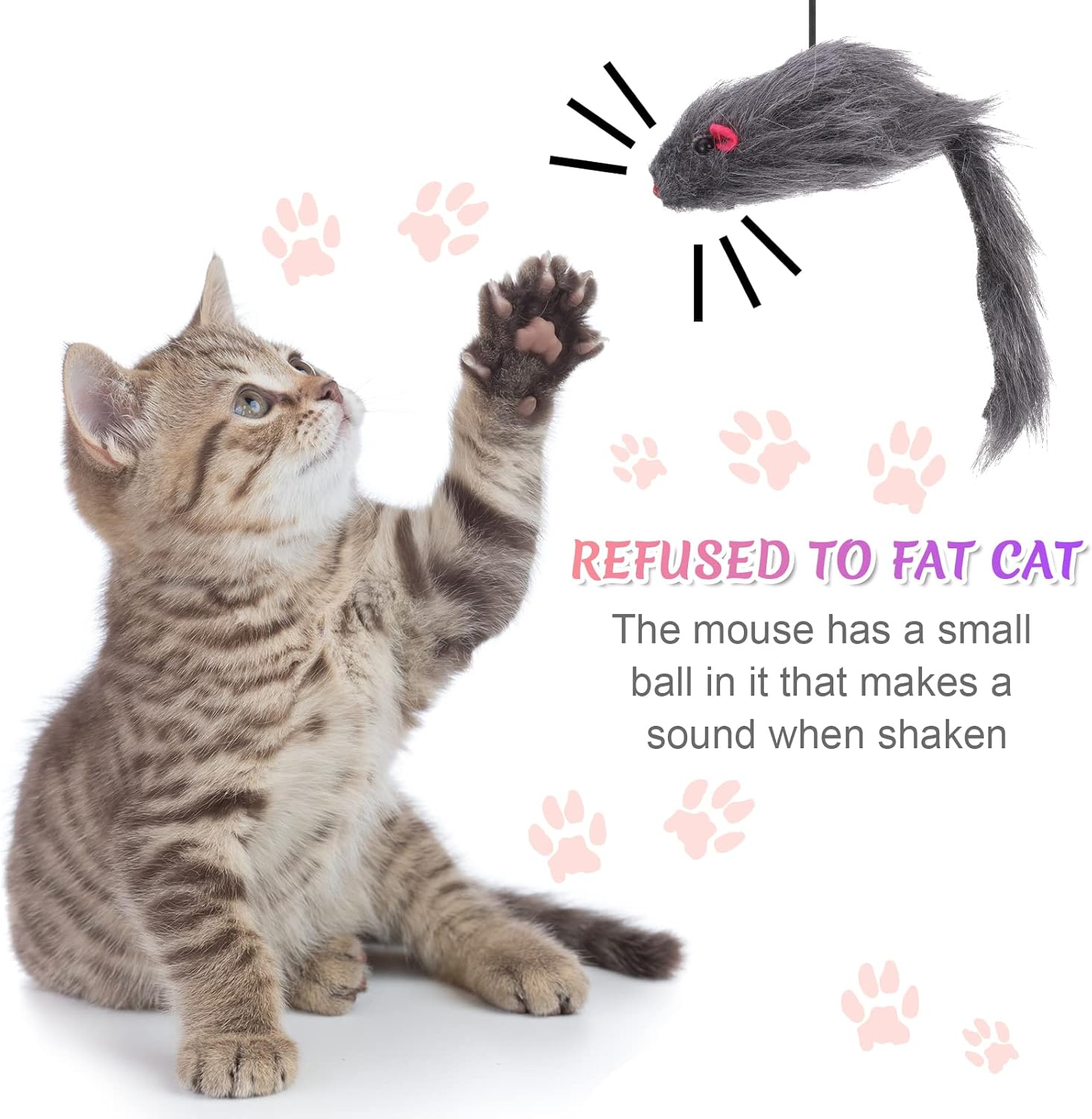 2 Packs Door Hanging Cat Toy,Interactive Cat Toy Mice, Cat Toy Chasing Exercise Entertain Toy Hanging Door Cat Toy Mouse Teaser Toys for Indoor Cat Kitten image number 1