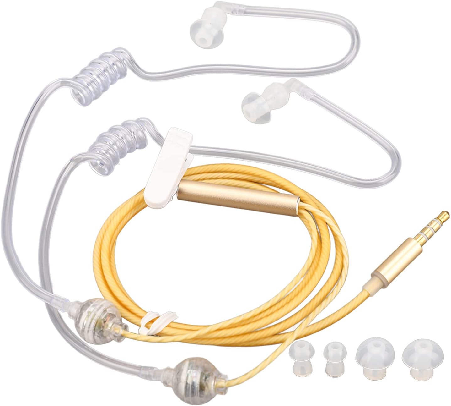 OEBUAFI Radiation- Noise Canceling Headphones, 3.5Mm Air Tube Headphones, Ergonomic Binaural Earbuds for Tablet Gym (Orange)