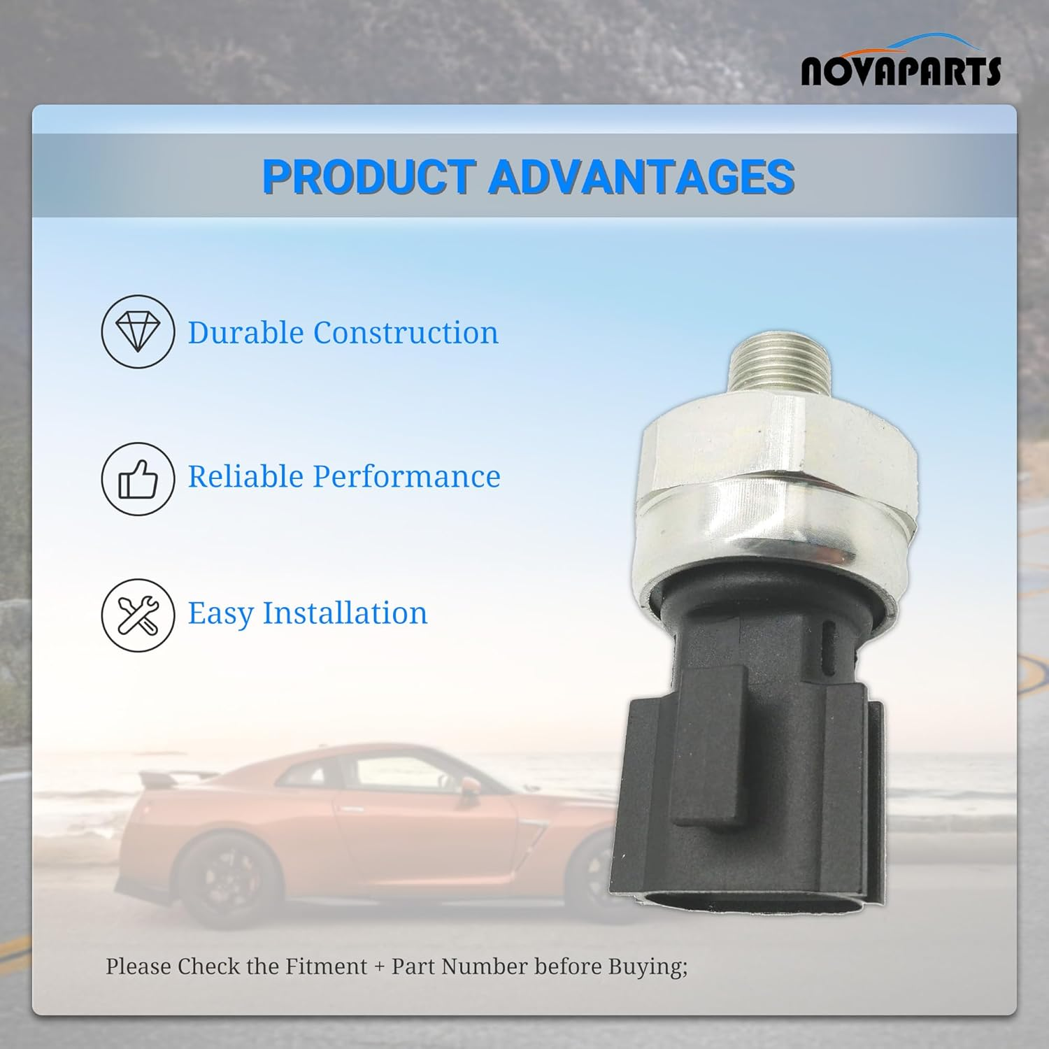 NOVAPARTS PS417 25070-CD00A Engine Oil Pressure Sensor Sender Switch for 2009-2019 Nissan GT-R 2003-2008 350Z 2007-2009 Sentra 2005-2009 Xterra 2005-2008 Frontier 2004-2007 Infiniti QX56 25070-CD000 image number 6