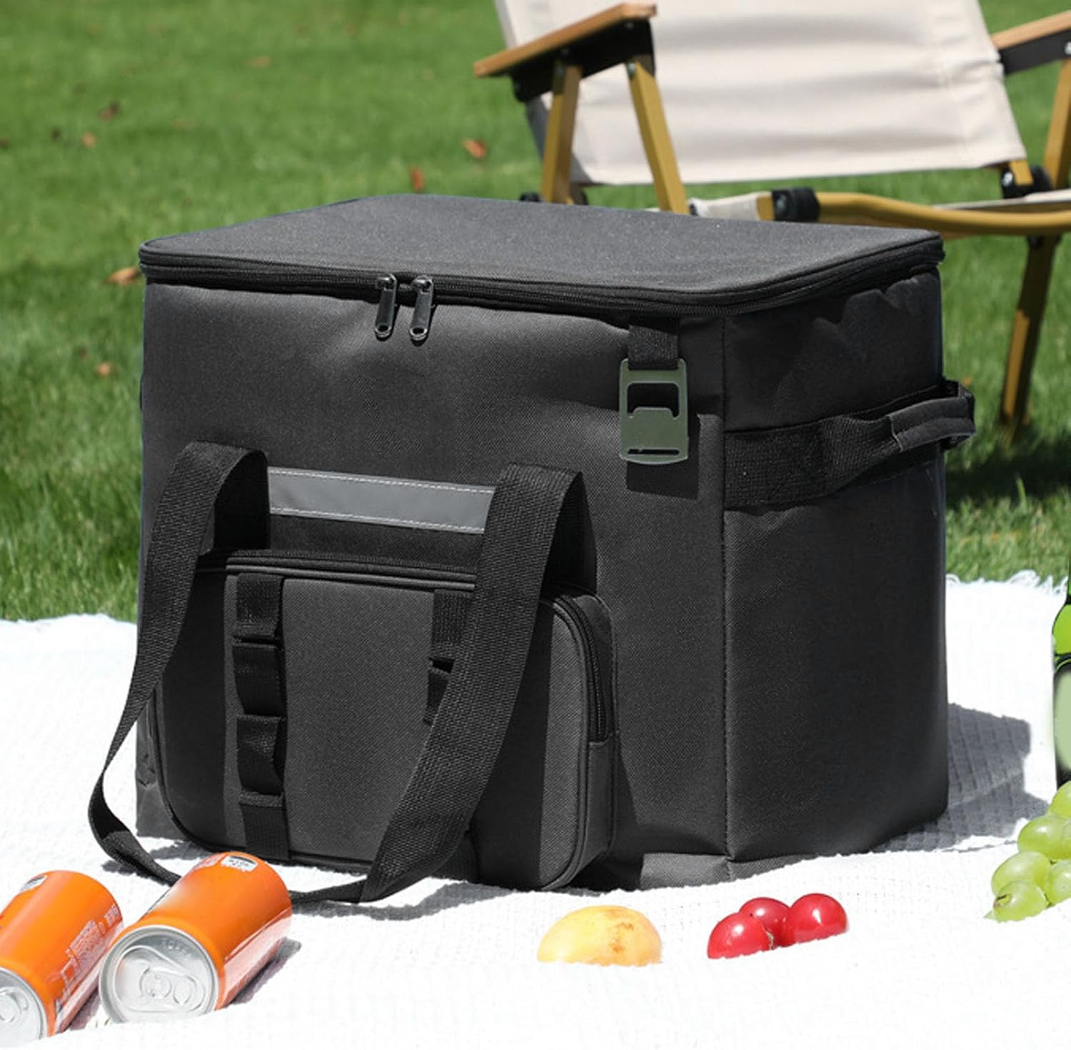 Soft Cooler Bag, 60 Cans Insulated Cooler Bag, 40L Large Collapsible Cooler Bag, Portable Ice Chest Food Lunch Bag, Camping Cooler for Travel, Camping, Picnic image number 1