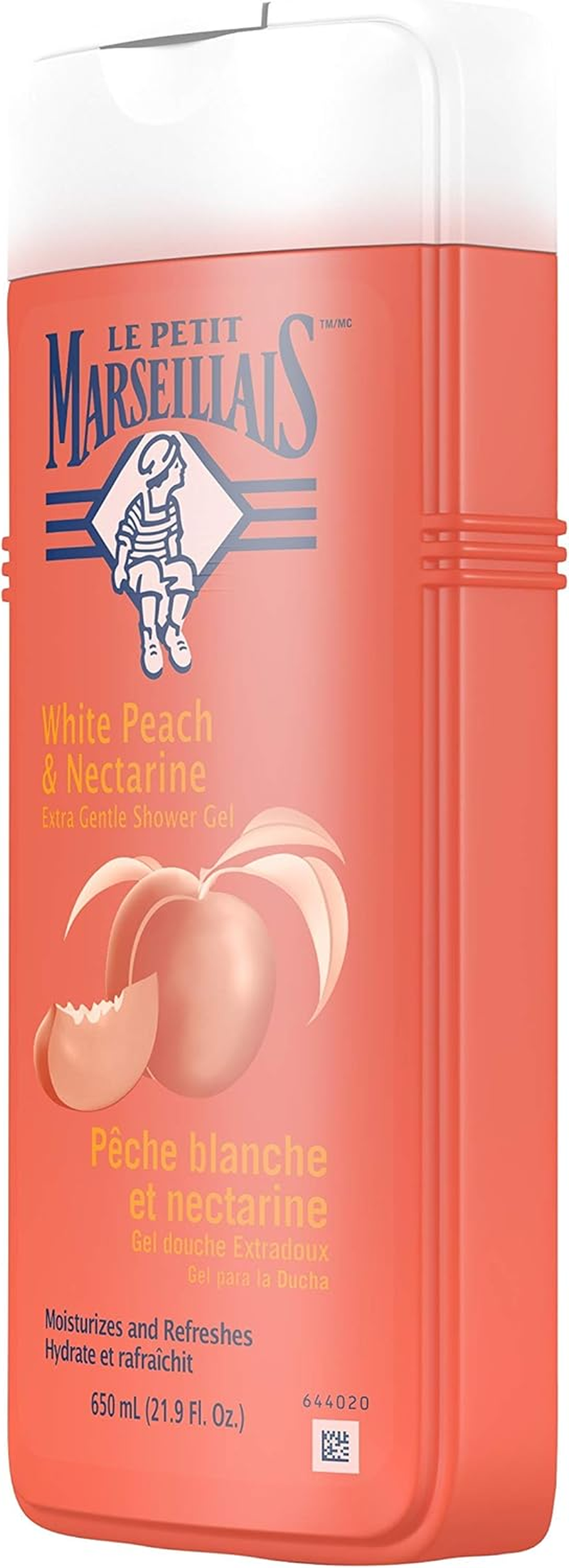 Le Petit Marseillais Extra Gentle Shower Gel with White Peach & Nectarine, Moisturizing & Nourishing French Body Wash Ph Neutral for Skin, 21.9 Fl. Oz image number 4