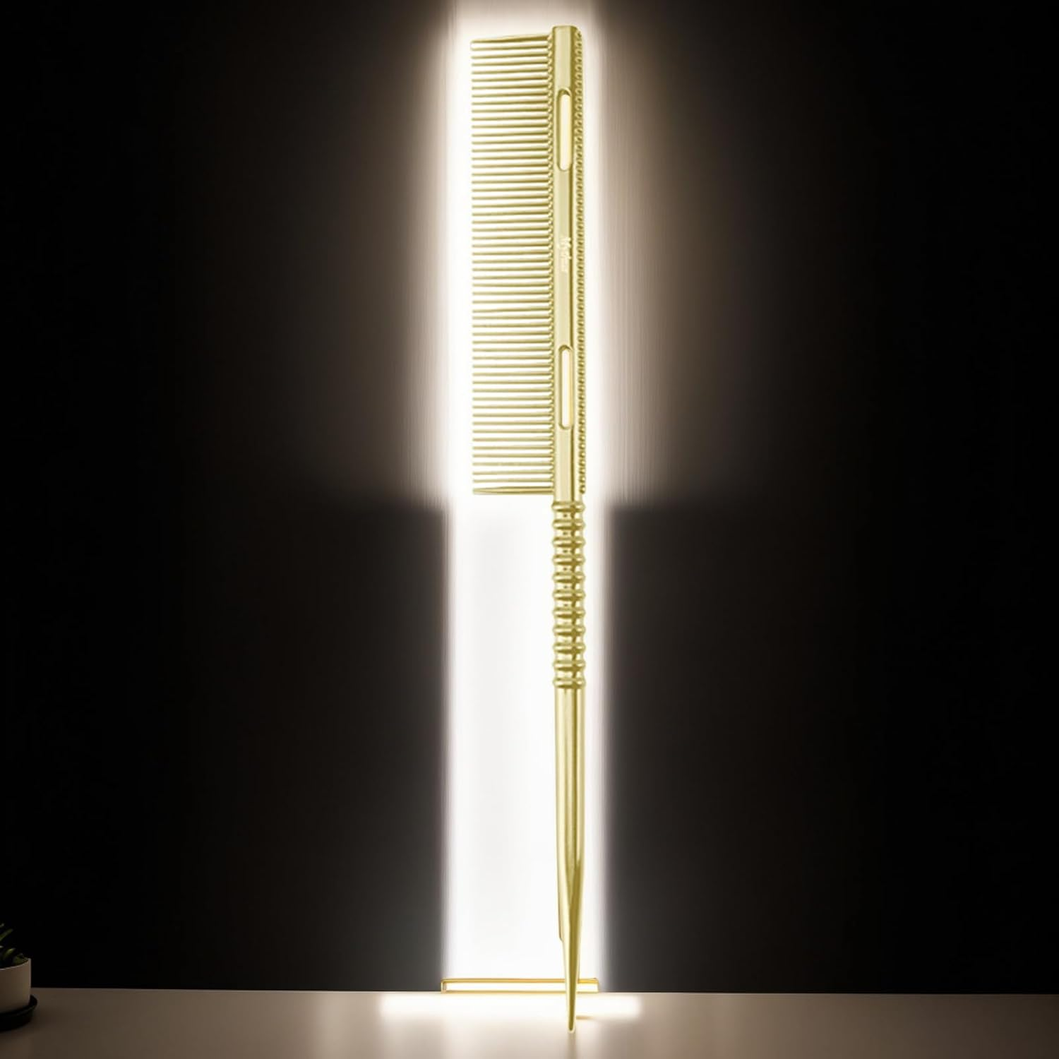 Tail Comb - Parting Tip Bristle Teasing Brush,Lightweight Root Teasing Comb Detangling Styling Tool for Girlfriend Daughter Mom - Gold image number 5