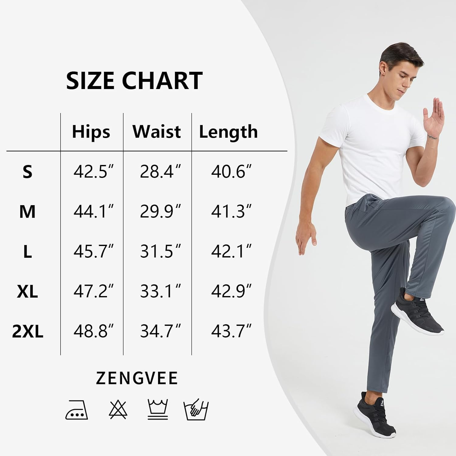 ZENGVEE Sweatpants for Men with Zipper Pockets Open Bottom Athletic Pants for Jogging, Workout, Gym, Running, Training image number 6