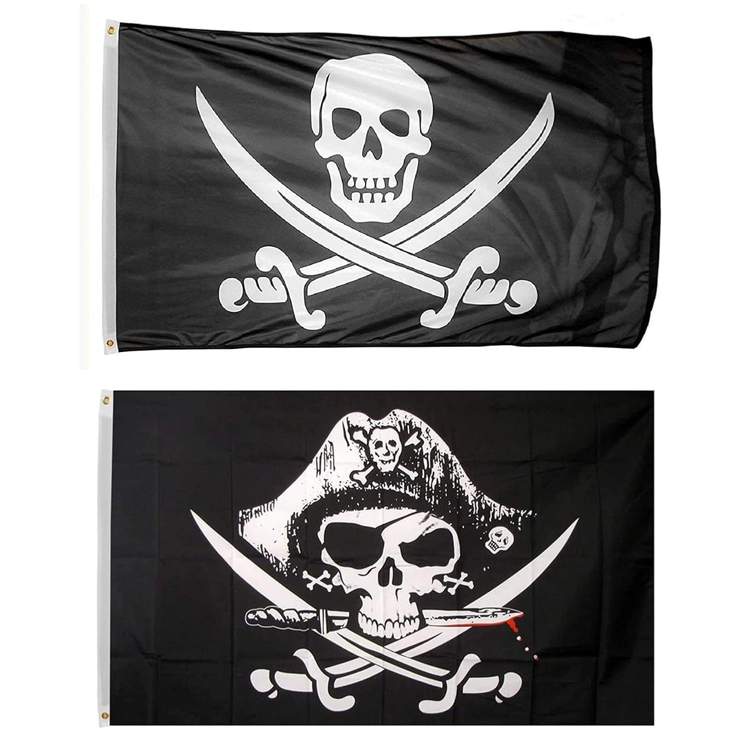 HOHAJIU Pirate Flag Dead Mann'S Chest 3X5 Ft Polyester Flag with 2 Brass Grommets for Indoor & Outdoor Decoration