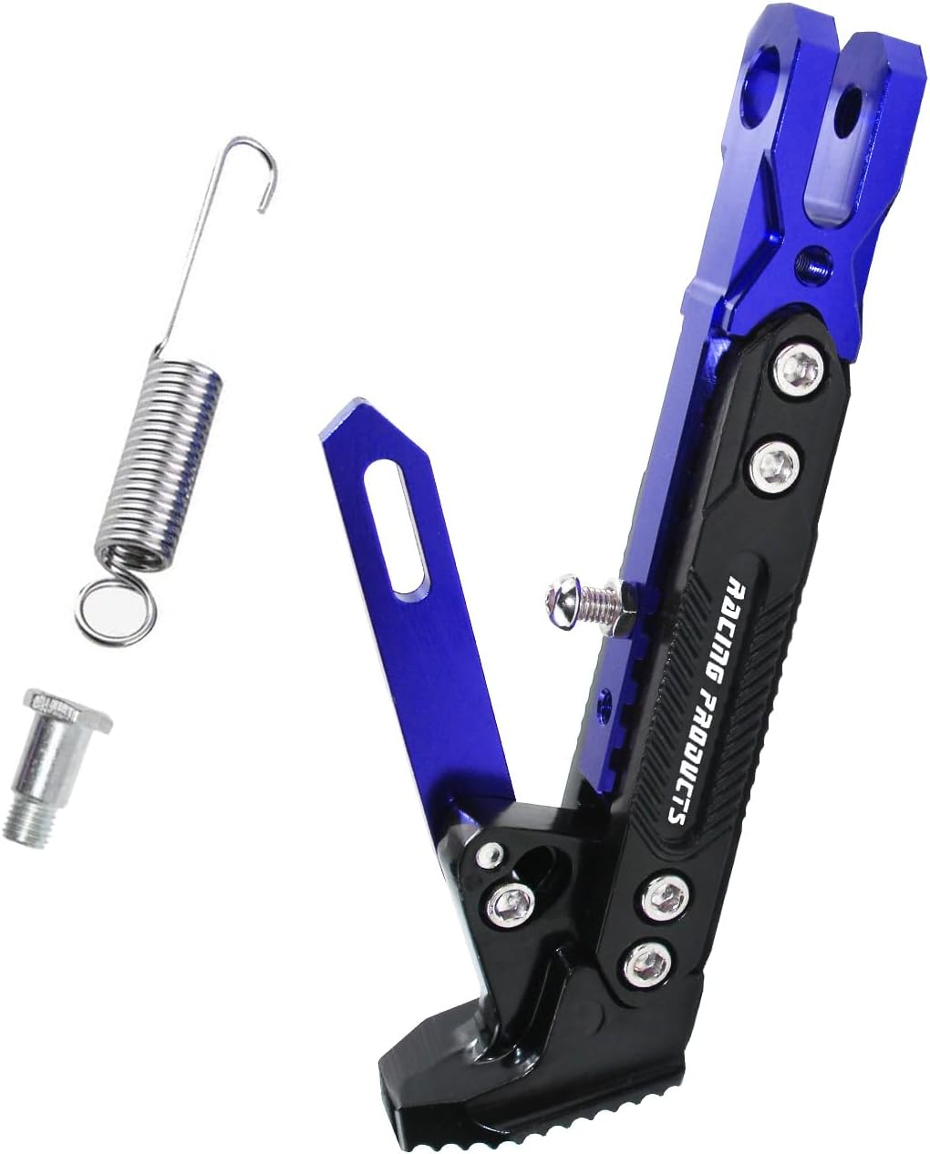 Motorcycle Universal Kickstand Adjustable Modified CNC Aluminum Alloy Adjustable Tripod Holder Kickstand Foot Side Support Stand Motor Scooter Motorbike Motocross Electric Dit Pit Bike （Red) (Red)