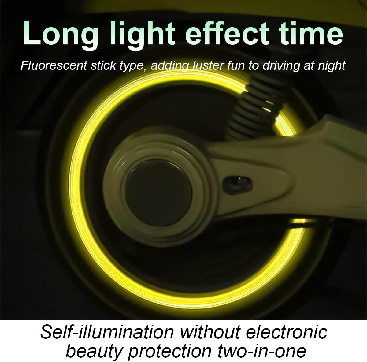 12PCS Fluorescent Car Tire Valve Stem Caps, Auto Corrosion Resistant Wheel Valve Cover, Luminous Illuminated Glow in the Dark, Car Decor Accessories Universal for SUV, Trucks, Car (Red(1)) - Blue/Flag image number 2