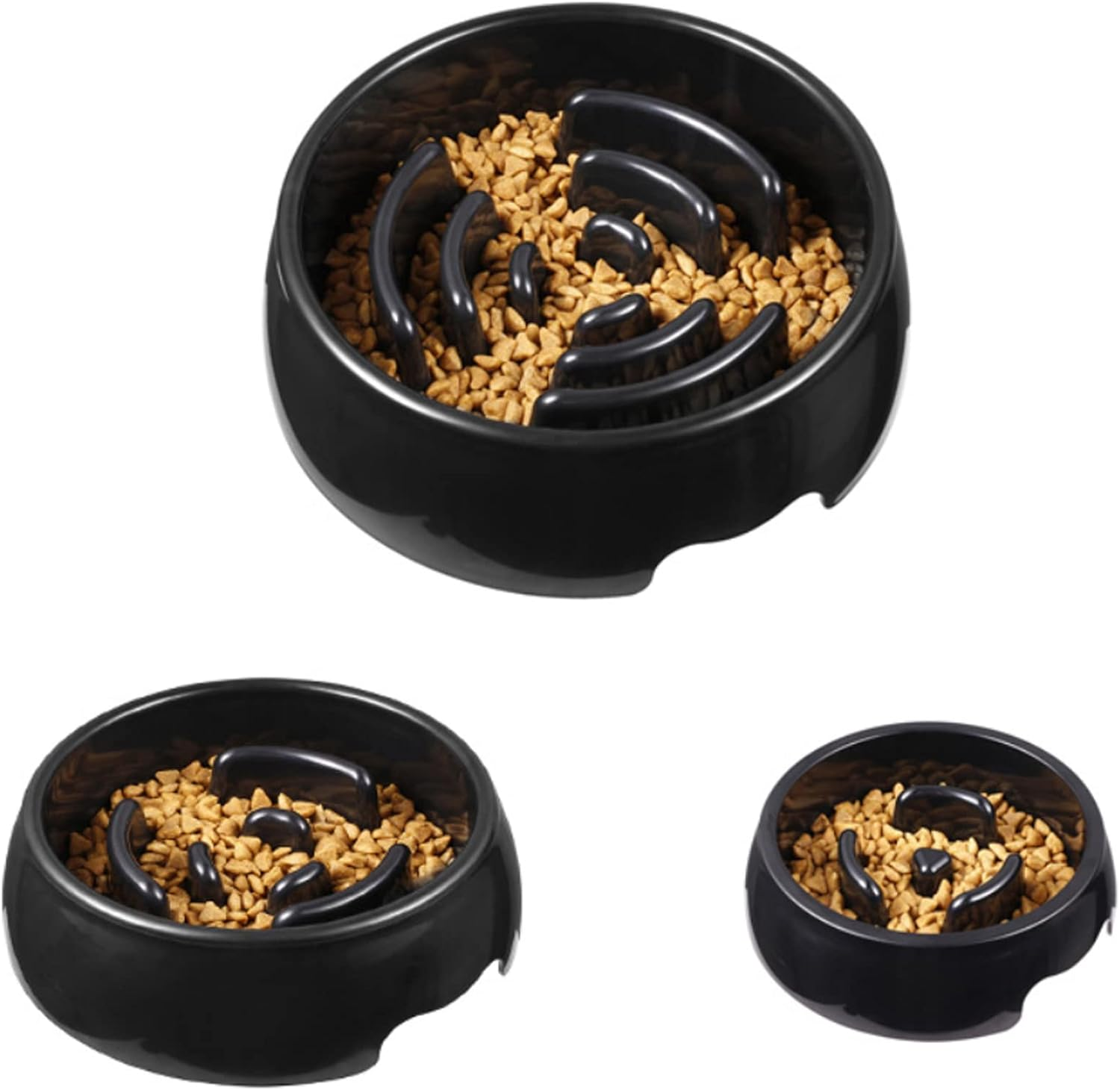 Slow Feeder Dog Bowls, Visuivit Pet Slower Food Feeding Bowls Hold 2 Cups, Stop Bloat Bowl Anti-Choking & Anti-Gulping & Fun Feeding Bowl (S) image number 2