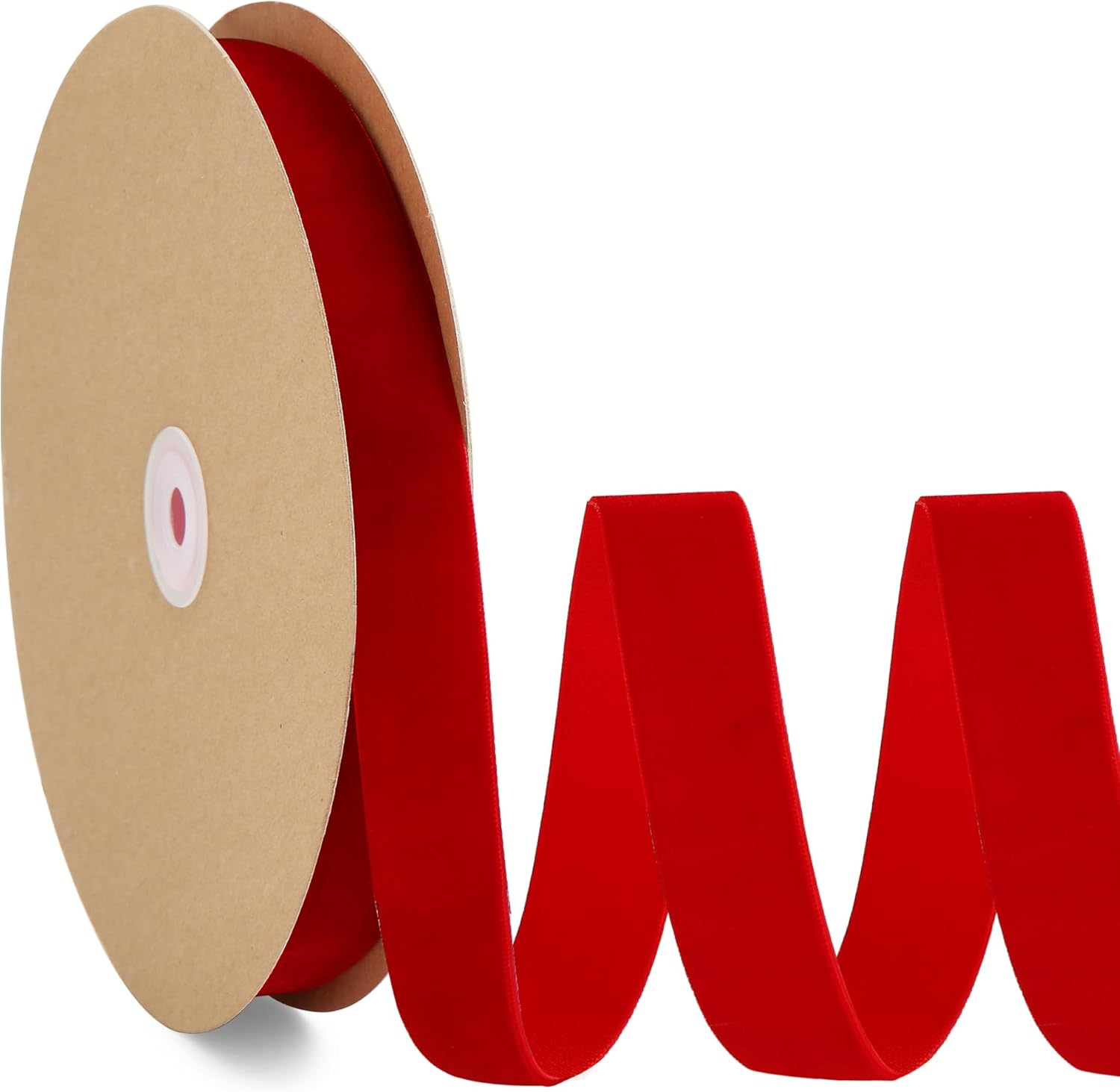 1-1/2 Inch Wide X 25 Yards Red Velvet Ribbon, Velvet Ribbons for Gift Wrapping, Christmas Wrapping Bows, Wedding Decor, Sewing and More