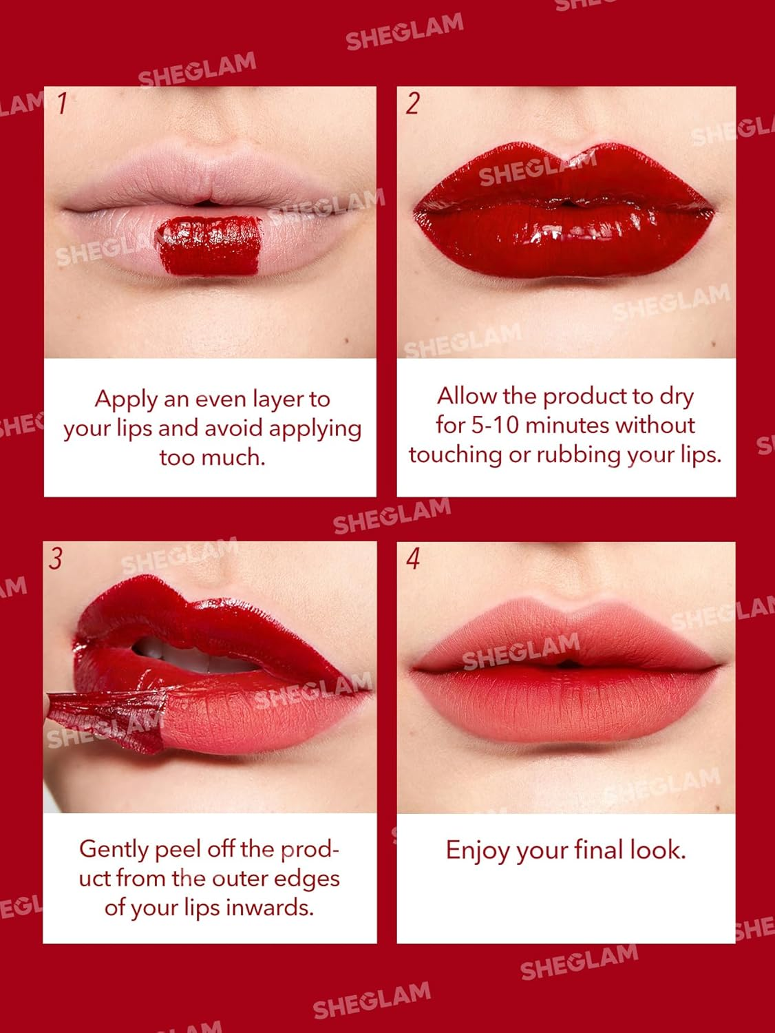 SHEGLAM Peel Talk Lip Tint Transfer-Proof, Highly Pigmented Color Peel off Lip Stain Liner-Samesies image number 3