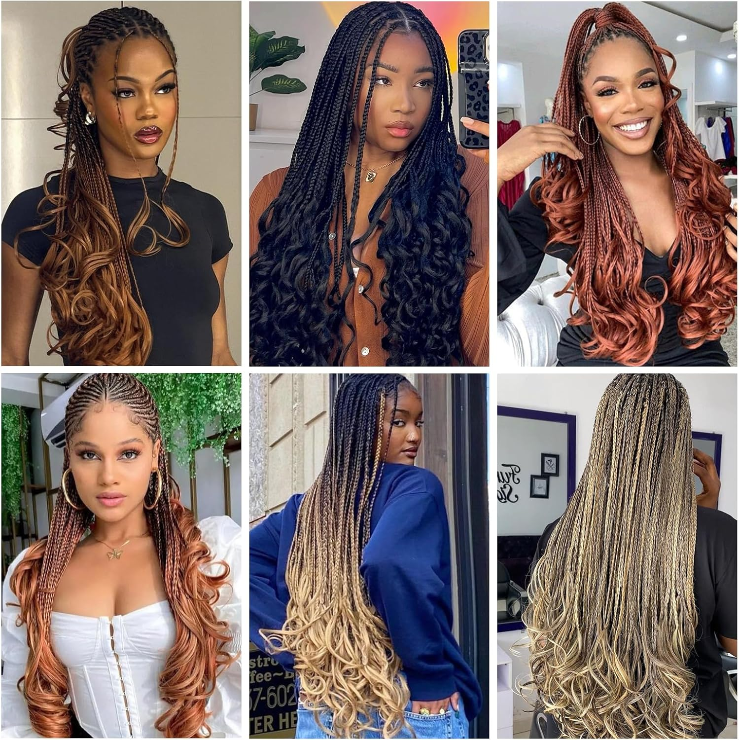 Curly Braiding Hair, 24 Inch (61 Cm) Pre-Stretched Bouncy, Loose Wave, 8 Packs, French Curly Hair with Curly Ends, French Curl Braids, Crochet Hair