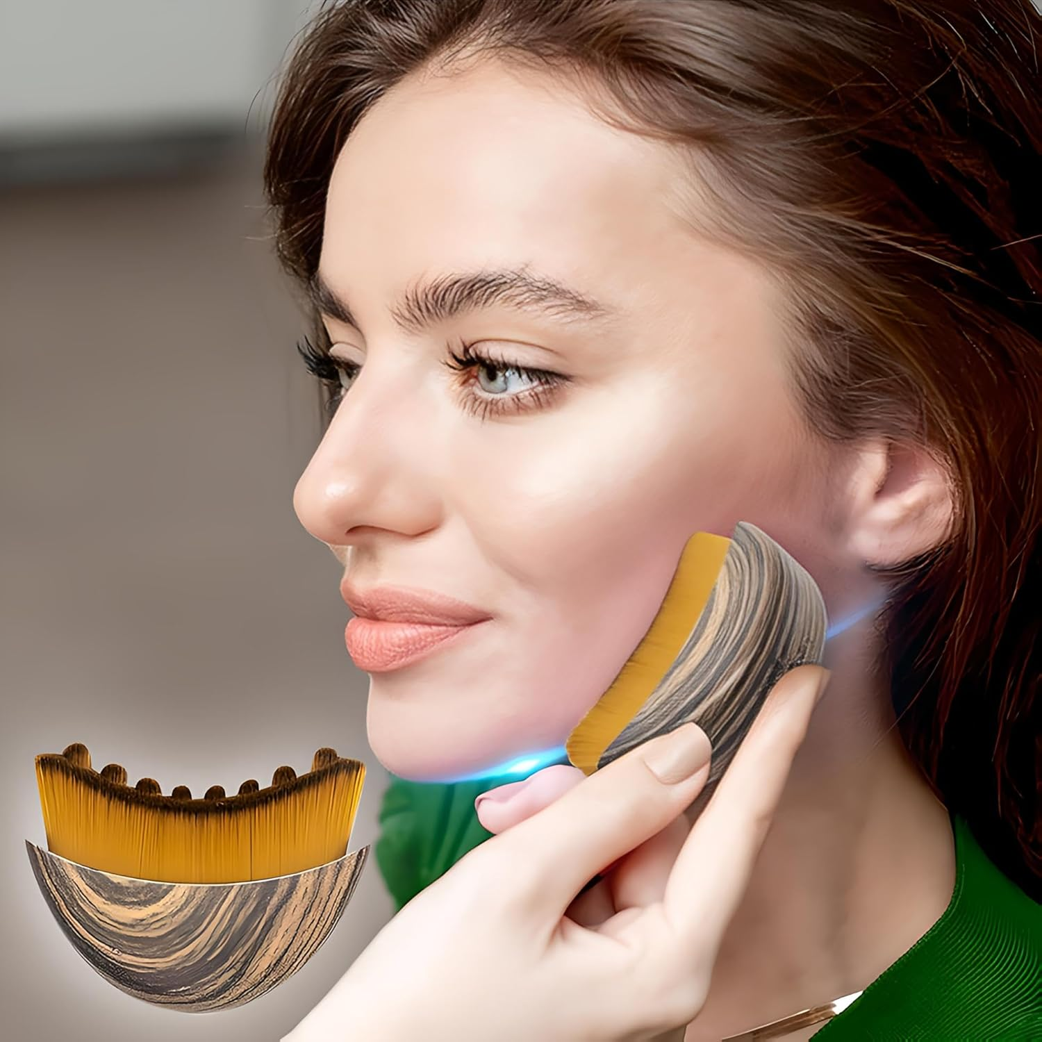 Lymphatic Contour Face Brush Facial Soft Dry Brushing Drainage Massager Tool image number 5