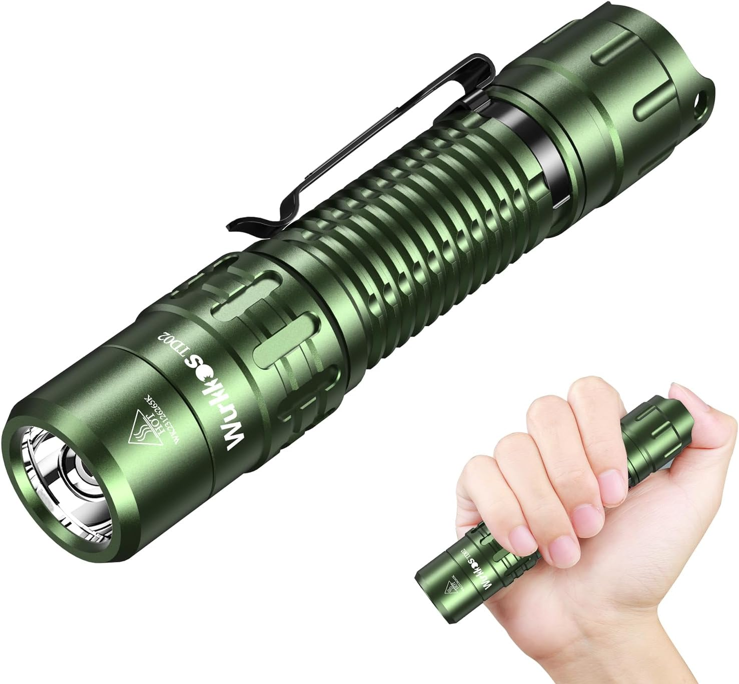 Wurkkos TD02 Led Torch, Ultra Bright Pocket Flashlights Rechargeable,High Lumens Tactical Flashlight EDC Torch with Type C Charging Port Tail Switch for Outdoor and Indoor Activities(Black)