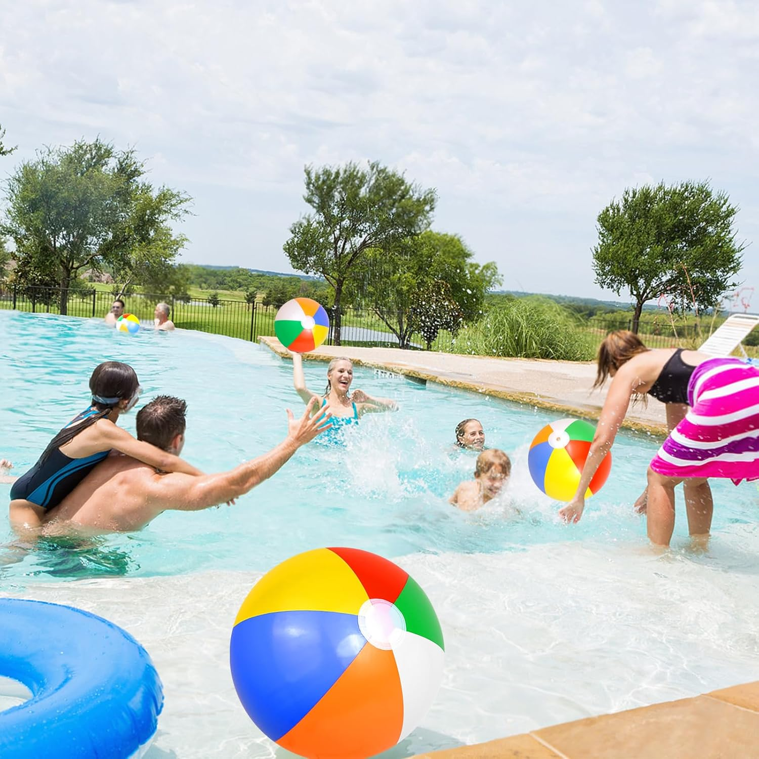 PEAKTOP 4 X 50 Cm Inflatable Water Balls, 33 Cm after Inflation, Colourful Water Balls, Adult Children Beach Ball, Water Ball, Inflatable Ball for Beach Party, Summer Activities, Outdoor Swimming