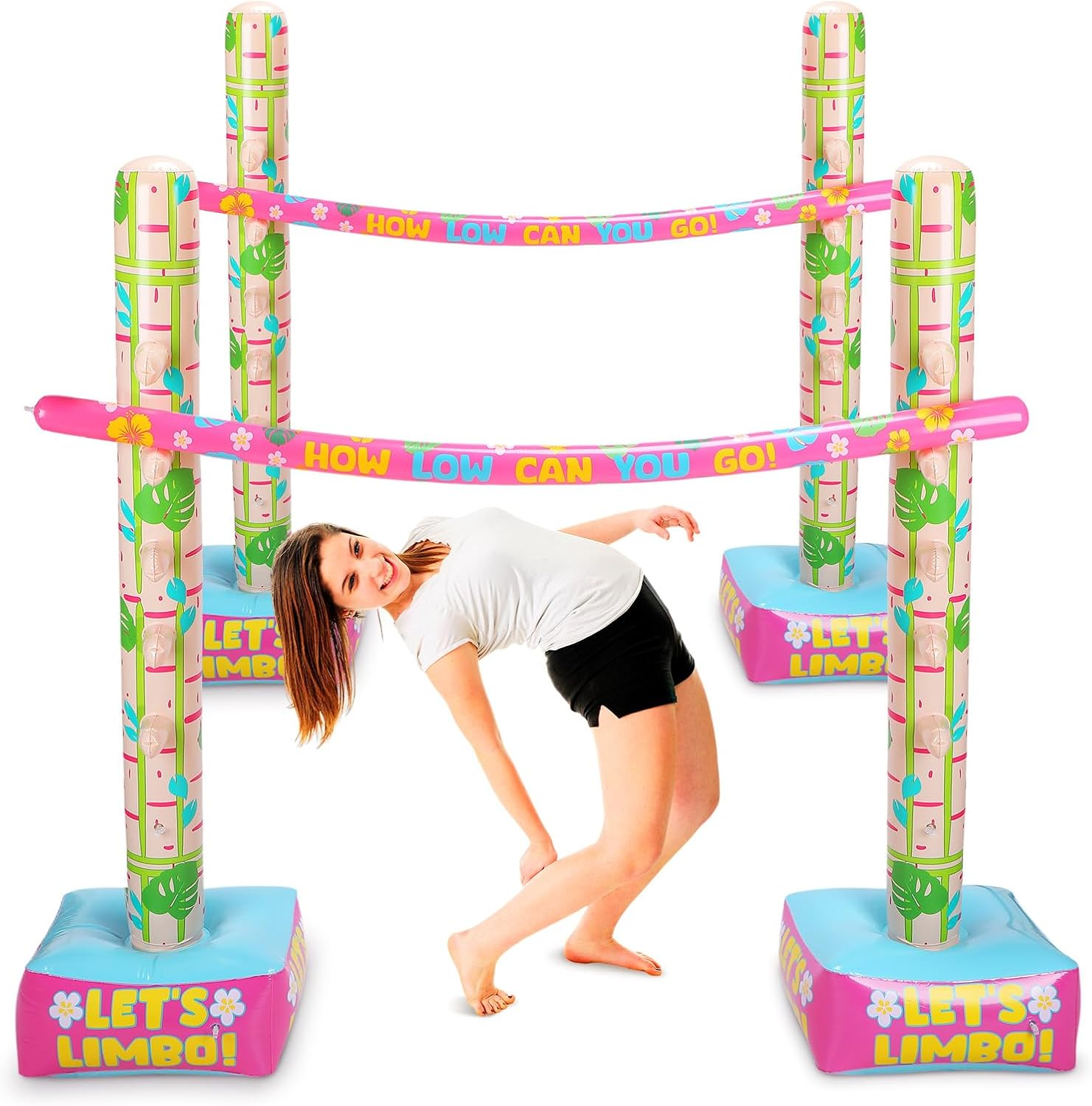 Summer Inflatable Limbo Game Palm Leaf Party Game for Boys Girls and Adults Fun Tropical Inflatable Decoration for Indoor Outdoor Picnic Beach Pool Family Luau Backyard image number 3