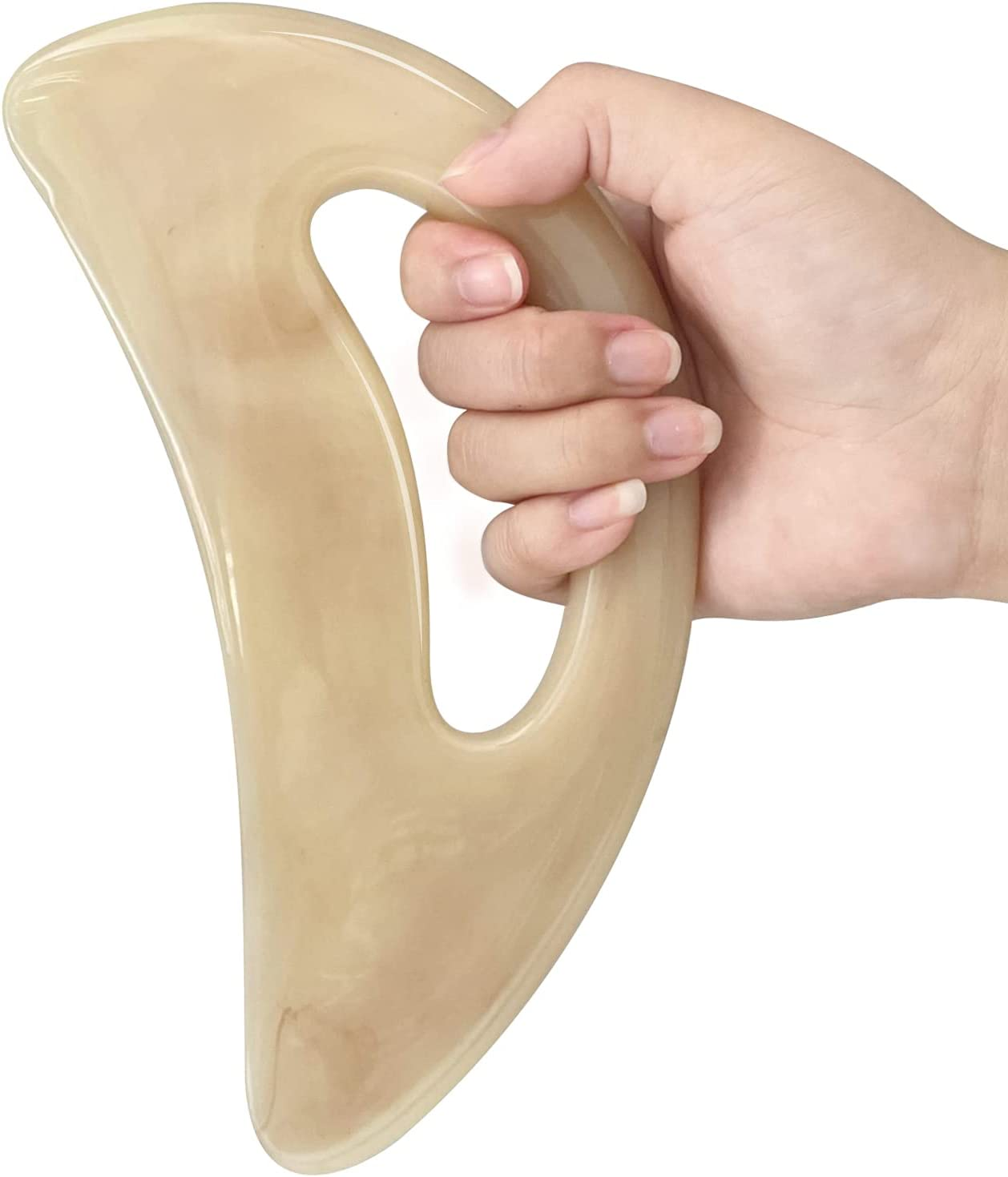 Large Gua Sha Massage Tool, Lymphatic Drainage Massager,Muscle Scraping Massage Tools,Body Sculpting anti Cellulite Tools for Man and Women (Bone) image number 3