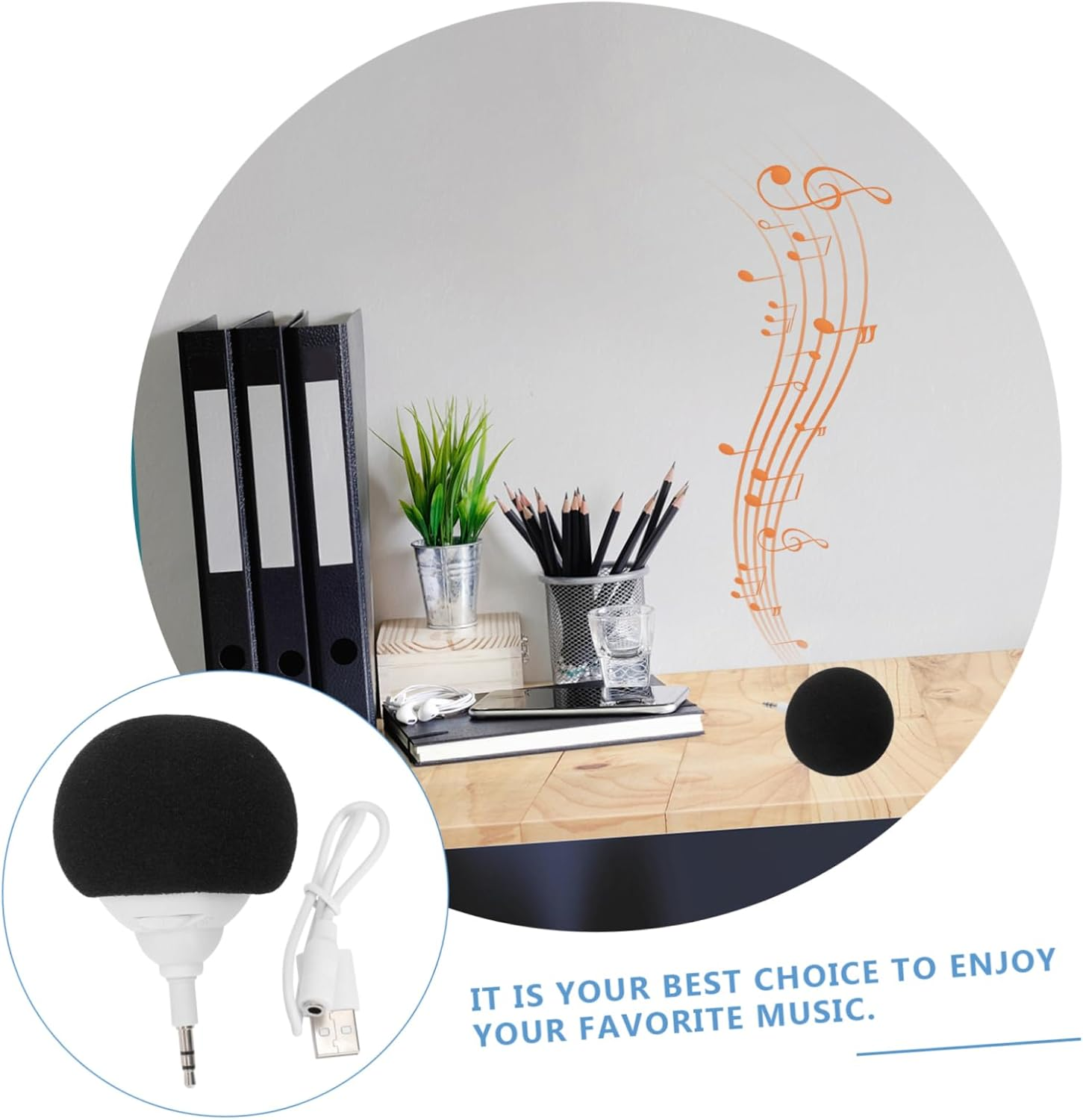 Uonlytech Sponge Balloon Ball Style Portable Audio Dock Peaker Mini Speaker for Smartphone Home Office Use image number 1