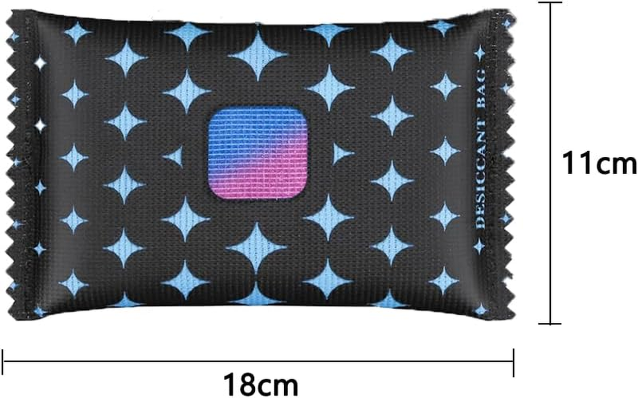 4 Pack 200G Silica Gel Moisture Absorbers, Desiccant Packs for Storage,Dehumidifier Bags for Storage Bins, Closets,Cars - Effective Moisture Control Solution, Reusable Silica Gel Will Change Color image number 3