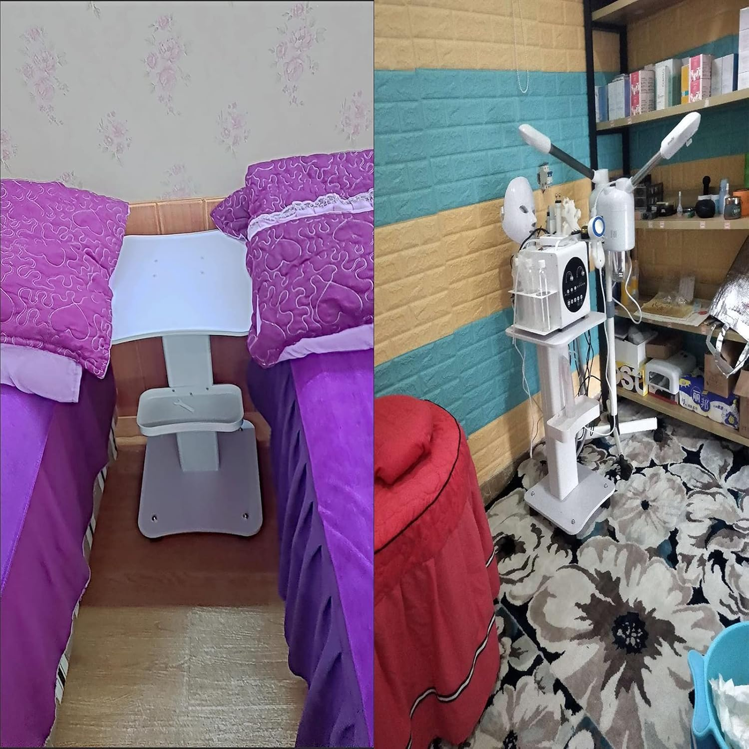 Beauty Salon Trolley Cart, HOINCO Salon Spa Rolling Trolley Stand Mobile Cart with Wheel Beauty Instrument Storage Tray (White) image number 4