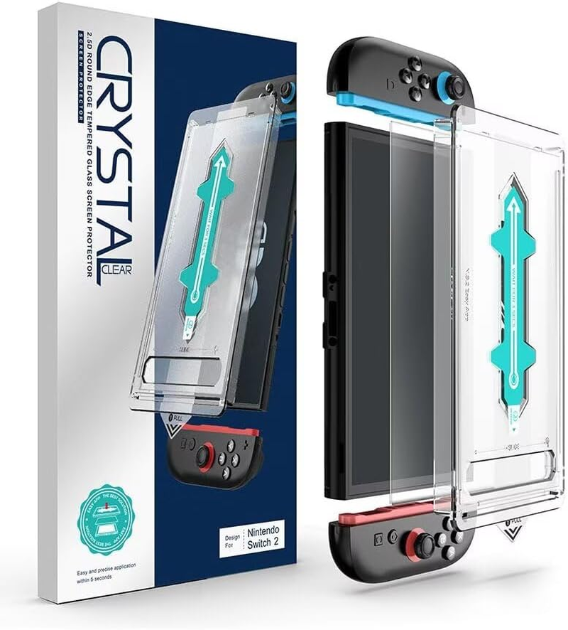 LEZOOY 2 Pieces 2025 Latest Switch2 Screen Protector Tempered Glass Protective Film with Dustproof Case Suitable for Latest Nintendo Switch2 Scratch-Resistant HD Transparent image number 3