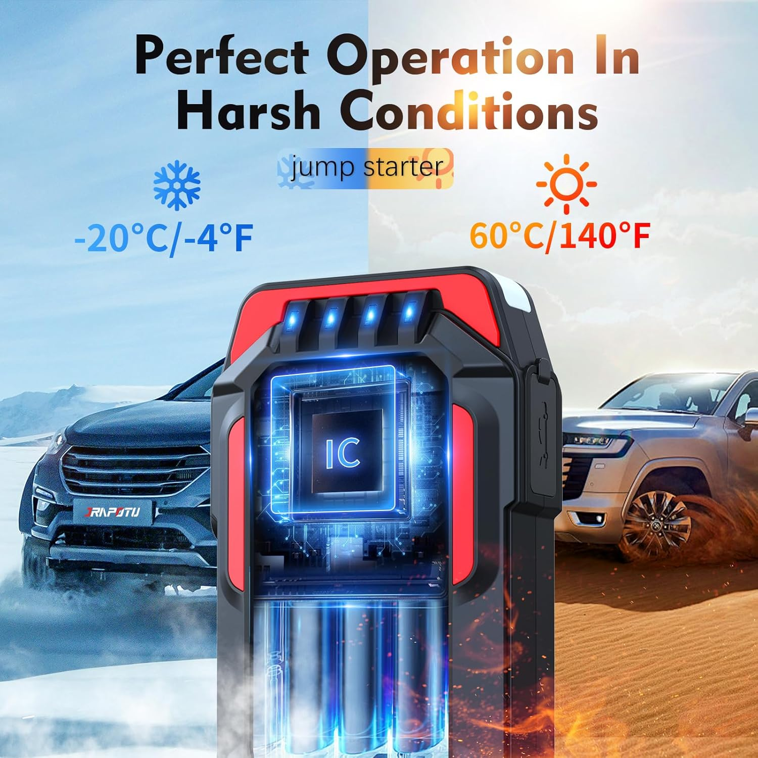 Portable Car Jump Starter, 2500A Peak Battery Jumper Starter Portable, Jump Box for Car Battery, 12V Portable Jump Starter for 8.0L Gas & 7.0L Diesel Cars image number 4