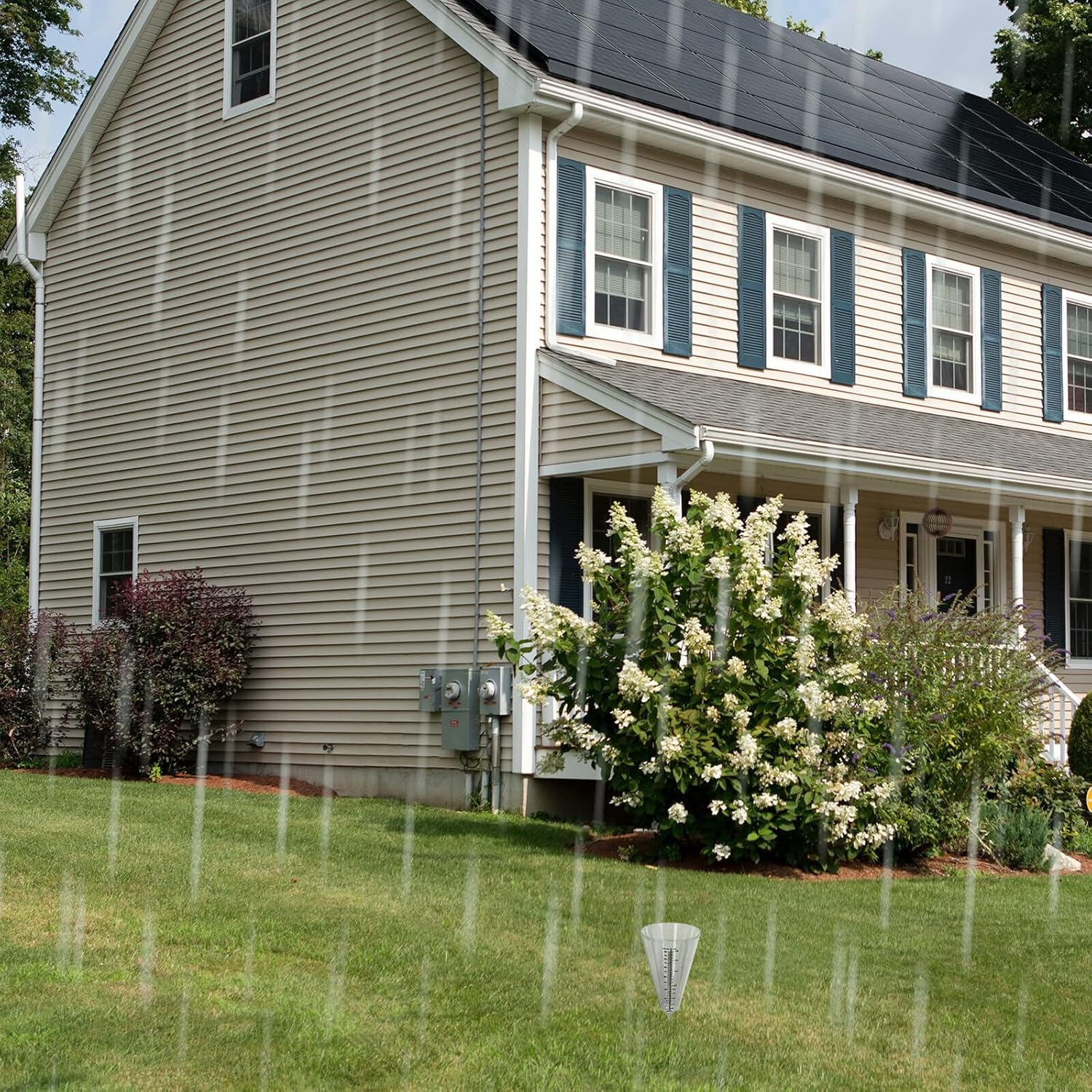 Plastic Rain Gauge with Scale Conical Measuring Cup with Ground Spike for Garden and Agricultural Rainfall Monitoring Transparent Outdoor Water image number 4