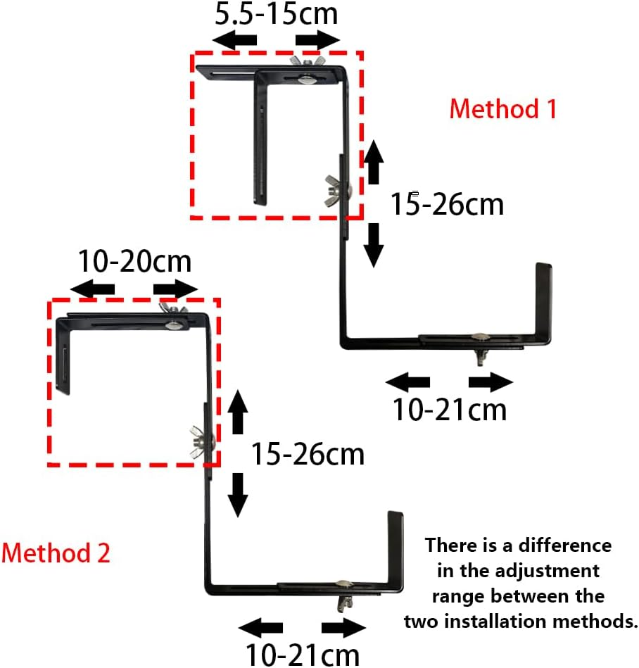 Adjustable Flower Box Bracket, Detachable Planting Box Bracket, Flower Pot Bracket, Hanging Flower Box Bracket, Suitable for Garden Fences, Balconies, Etc (4)