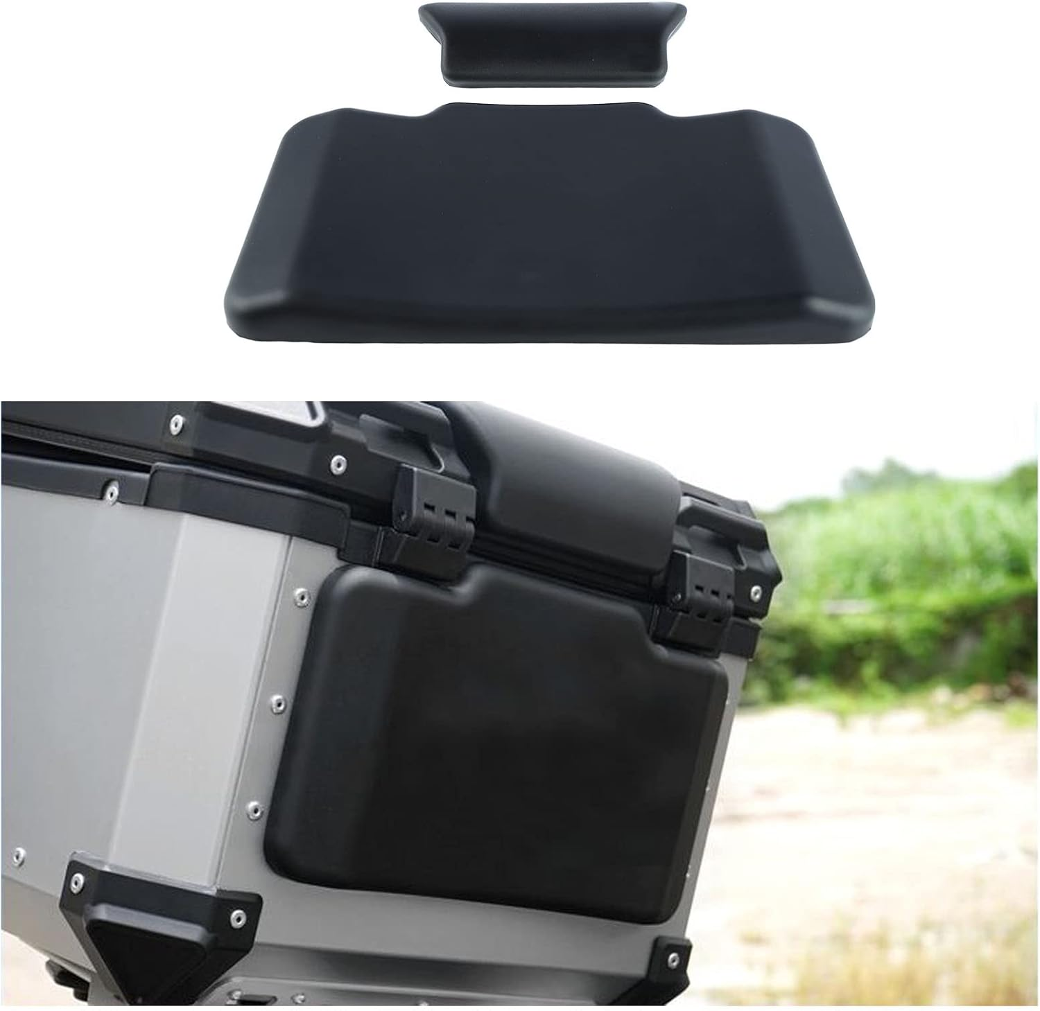 Motorcycle Luggage Box Back Cushion, PU Leather 3Cm Thickness Tail Box Passenger Backrest Support Damping Pad, Rear Top Case Box Cushion Backrest Pad,Motorbike Damping Accessories