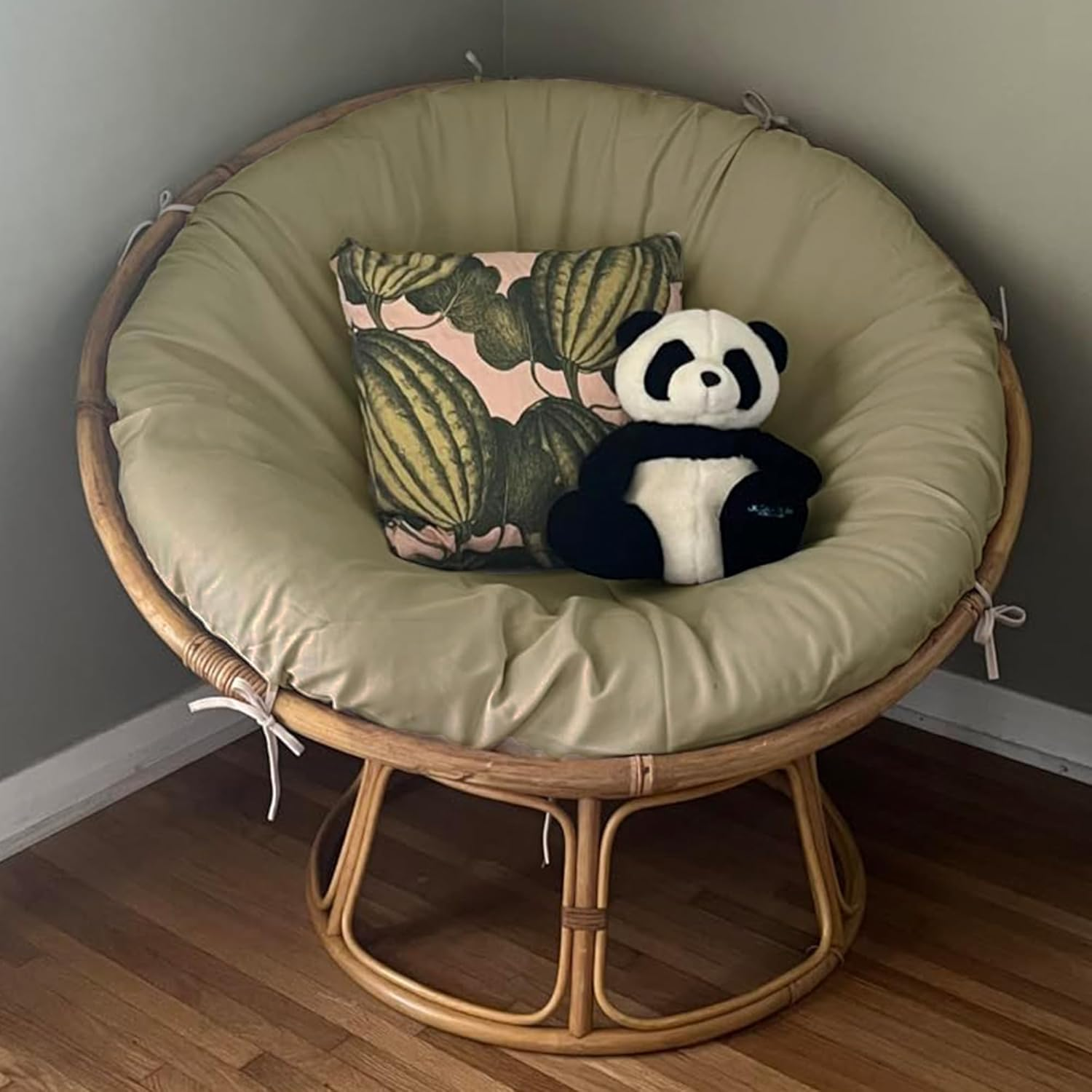 Sqodok Papasan Cushion Cover Only, 50In, Beige, Quilted, Water Resistant, Machine Washable, Indoor/Outdoor, Porch Swing, Sofa, Papasan Chair image number 1