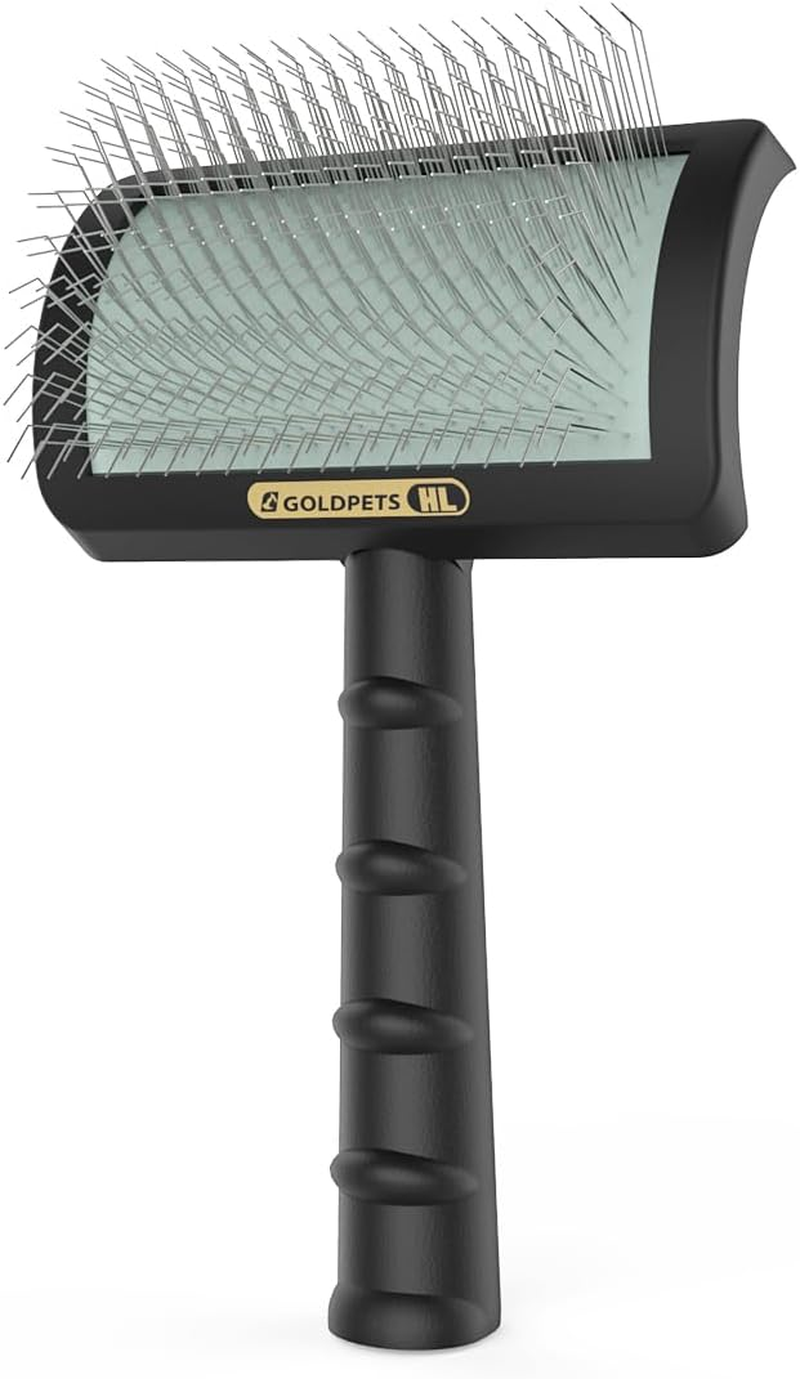 Large Slicker Brush Extra Long Pin Slicker for Long Haired Dog and Cat, Pet Grooming Brush Easy to Comb Knots Use to Clean Loose & Dirt, Pet Brushes for Dogs Shedding for Thick Undercoat Curly Hair, 25Mm(Black)