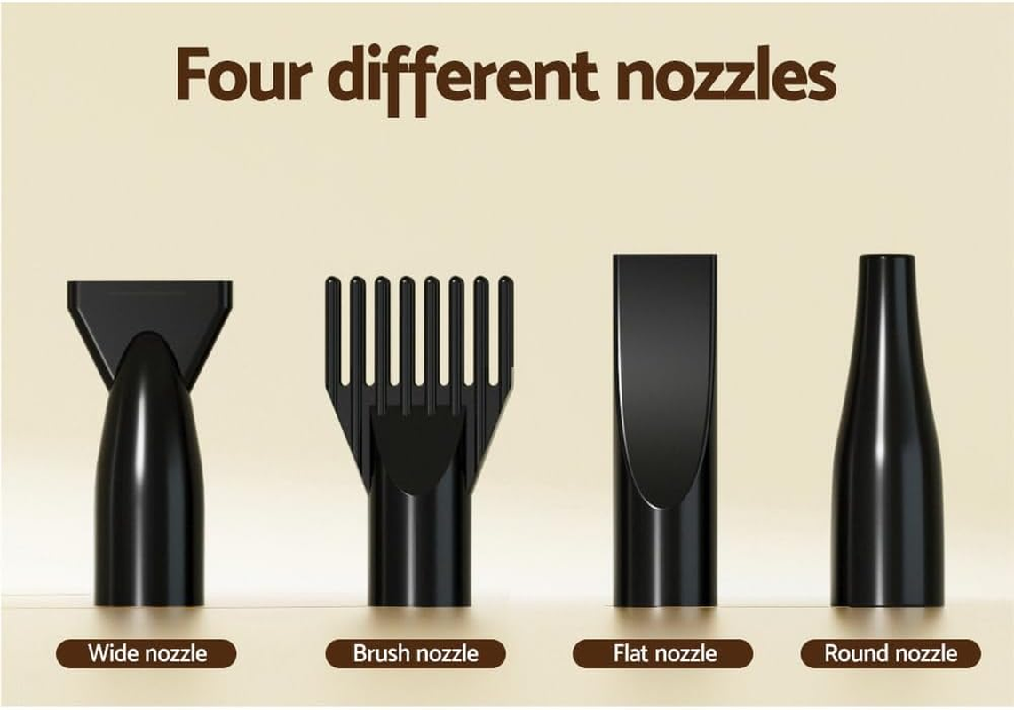 I.Pet Dog Hair Dryer, ABS Pet Grooming Vacuum Dogs Cat Speed Blower Hairdryer Blow Fast Heater Paw Washer Products, with Low Noise, 4 Different Nozzles and 200Cm Length Power Cord Black image number 1