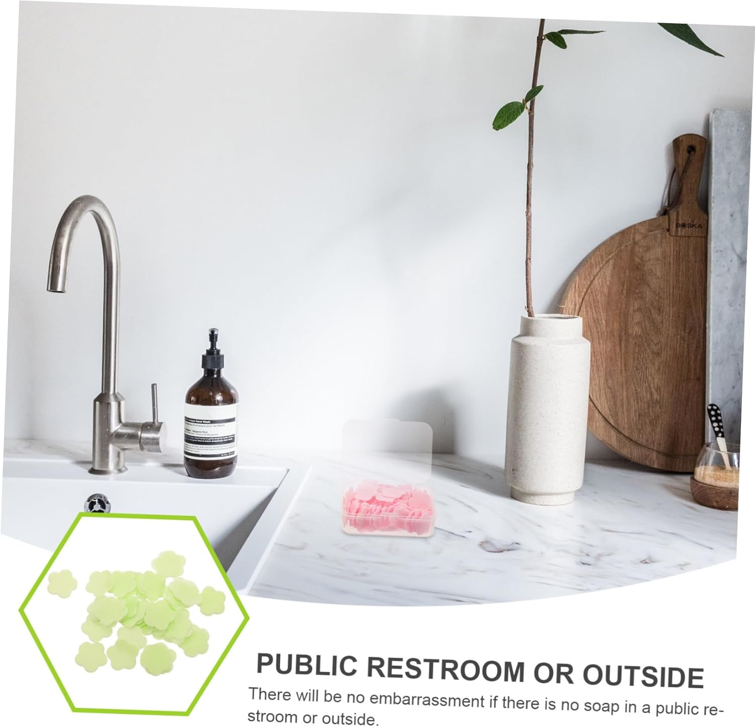 BESPORTBLE Travel Toiletries Soap Sheets Portable Hand Cleaning Soap Flakes Travel Toiletries image number 4