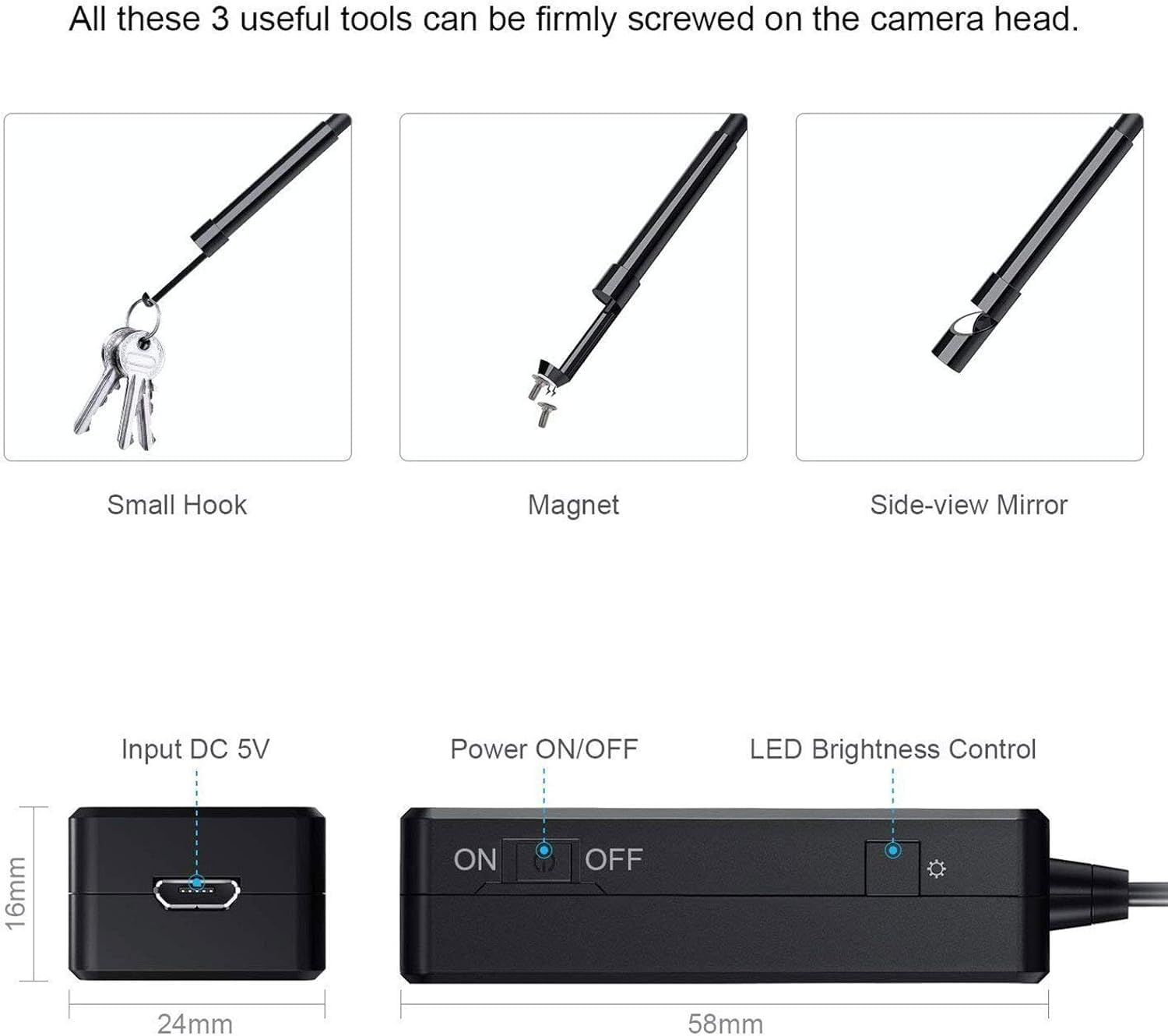 Endoscope USB Inspection Camera Waterproof Wifi Borescope Compatible Android and Ios Smartphones, Iphone, Ipad (4.92FT) image number 6