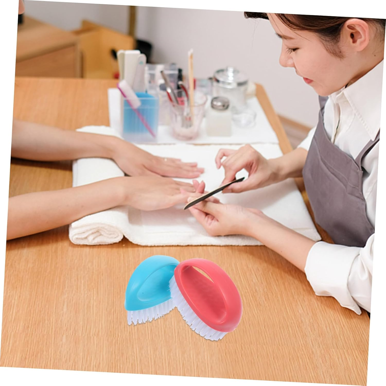 PENIKOKO 2Pcs Nail Cleaning Brush Ergonomic Nail Dust Cleaners for Manicure and Pedicure Soft Bristle Brushes Nordic for Home and Salon Use image number 6