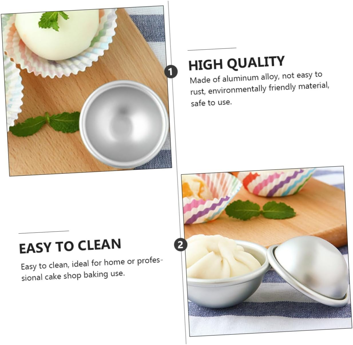 24Pcs Semicircular Bath Salt Mold Diy Bath Ball Baking Mold Set Multi-Size Sphere Moulds for Shower Making image number 6