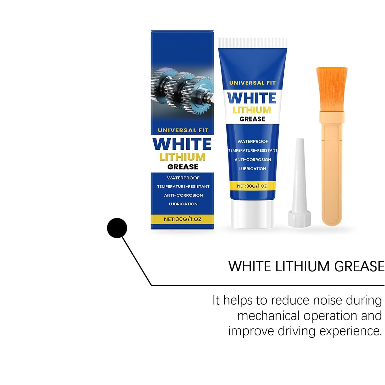 White Grease Lithium - Waterproof Gear Lubricating Cream,Gear Lubricant Grease | for Car Owners Automotive Enthusiasts Garage Technicians Fleet Maintenance Auto Restorers Metal image number 6