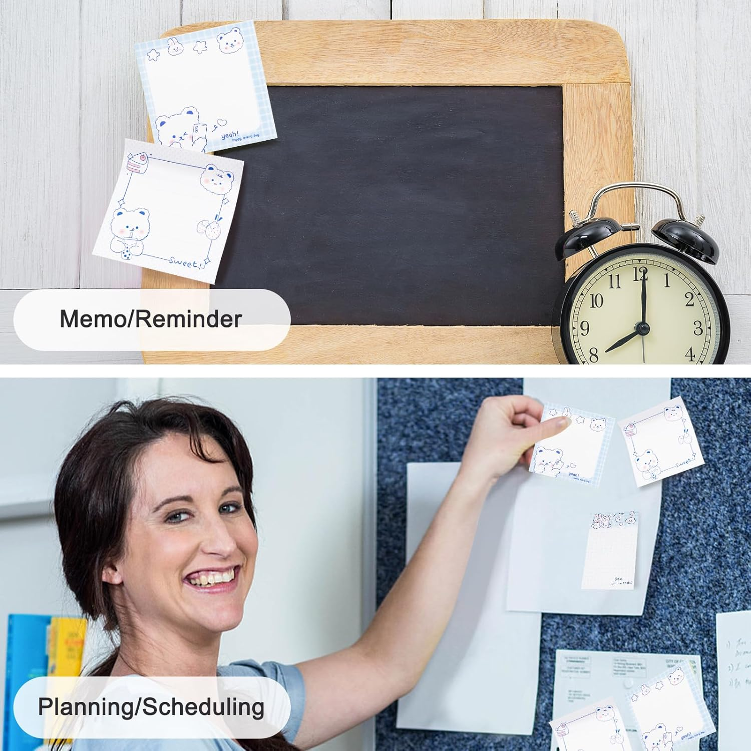 640 Pcs Cute Sticky Notes, Self-Stick Note Pads, Funny Sticky Notes, Kawaii Memo Pads Lined, List Notepads Set Bulk for School Office Home Supplies Teacher Students Planner Gifts image number 6