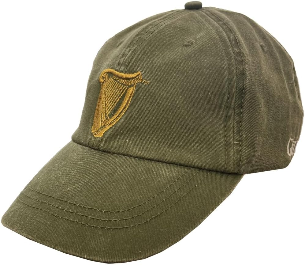 CARROLLS IRISH GIFTS Traditional Craft Ireland Guinness Harp Washed Baseball Cap for Men, Bottle Green, One Size image number 2