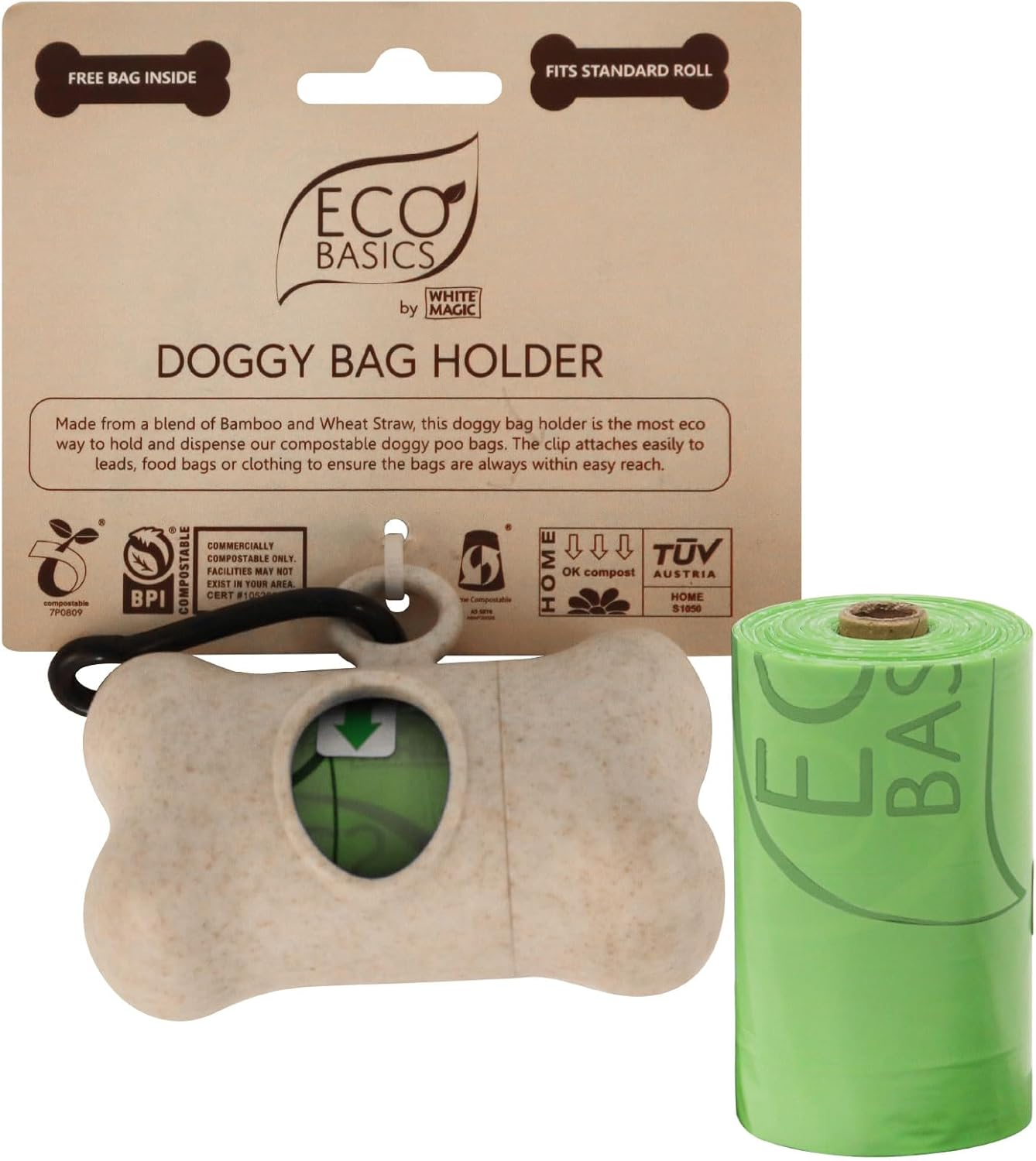 2X Eco Basics Doggy Poo Bag Holder Dispenser Outdoor - Brown image number 5