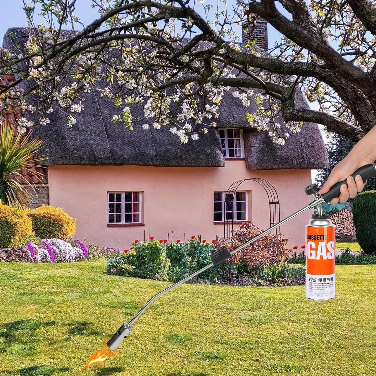 AIMALL Propane Weed Burner - Butane Gas Torch for Garden, 31.49" Wand Lighter Tool, High-Efficiency Weed and Ice Melter image number 4