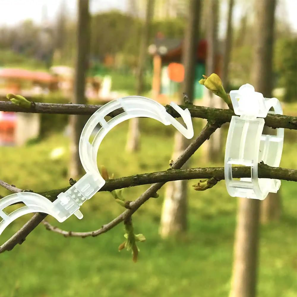 100 Pcs Plastic Plant Clips,Reusable Plastic Trellis Plant Support Clips Plant Fixing Clips Garden Clips for Climbing Plants,Grape Tomato Vine,Vegetables Plants image number 5